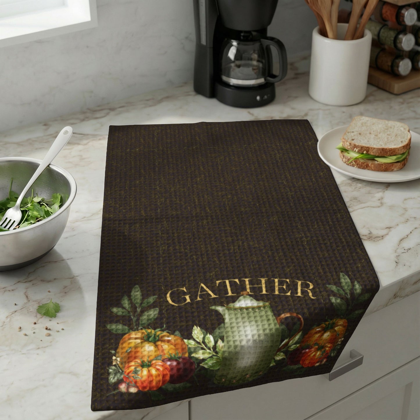 Gather Something Good Waffle-Weave Kitchen Towel