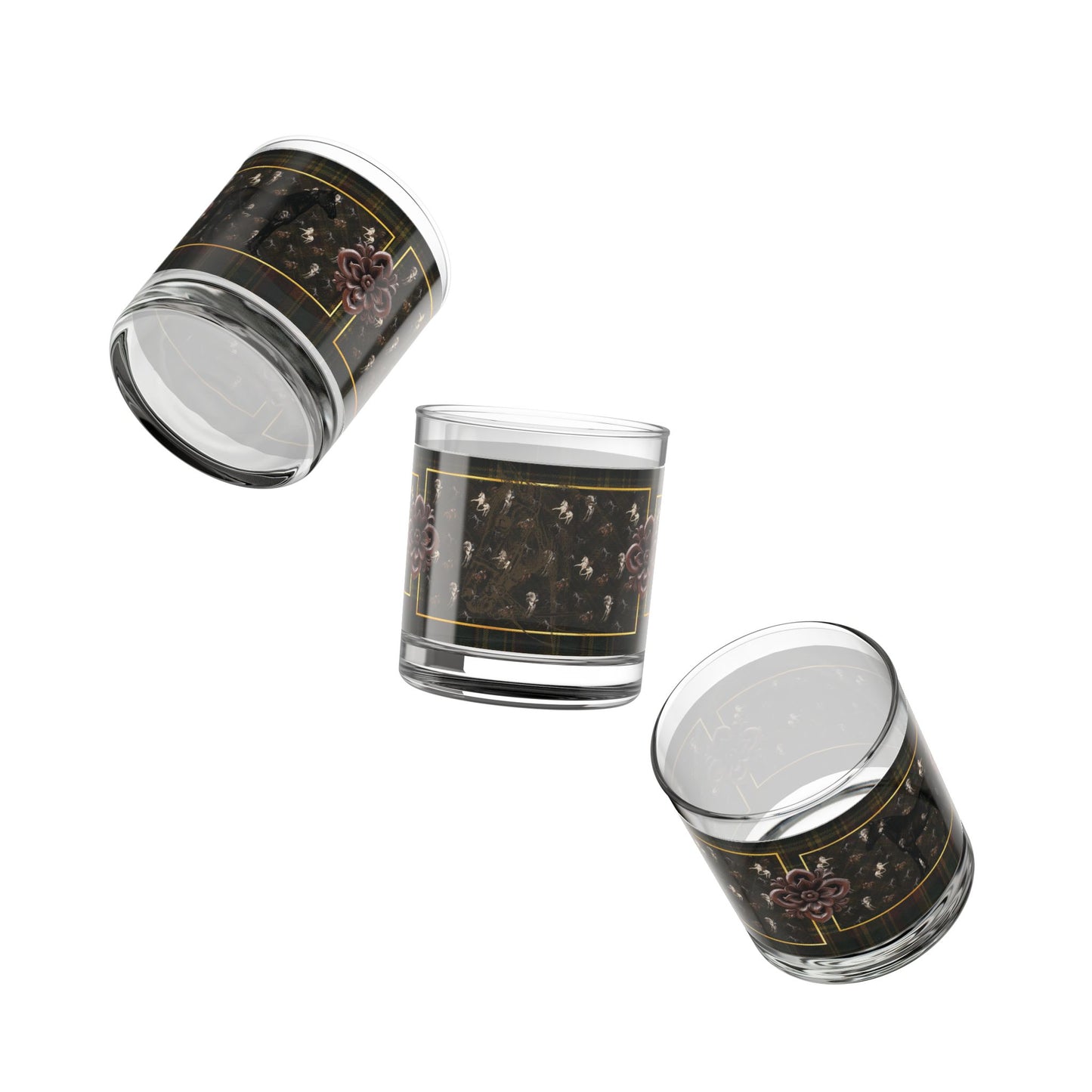 Briarwood Equestrian Rocks Glass — Horse & Heritage Tartan, 10 oz