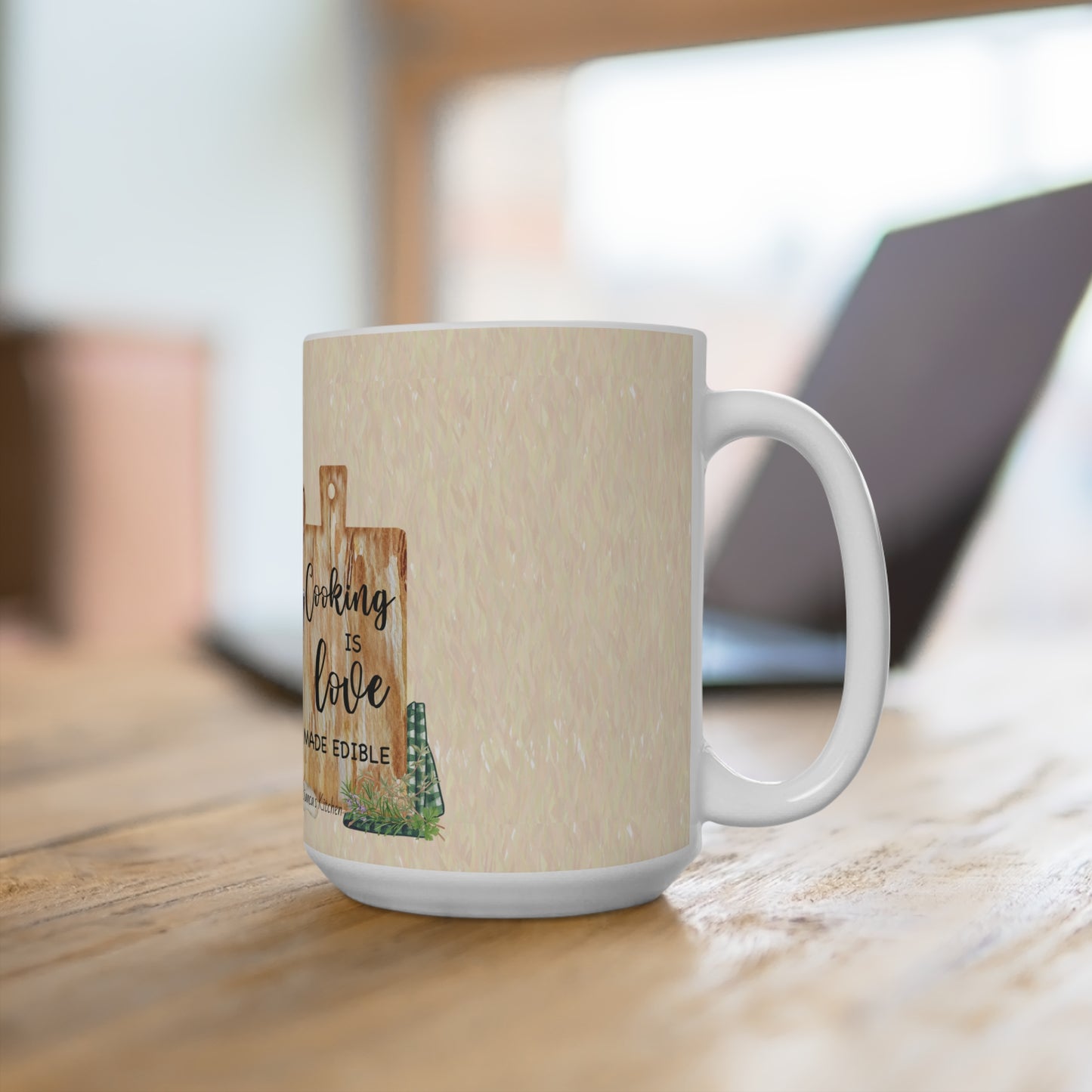 Cooking Is Love Illustrated Ceramic Mug | Cottage Kitchen Mug | Kitchen Garden Collection