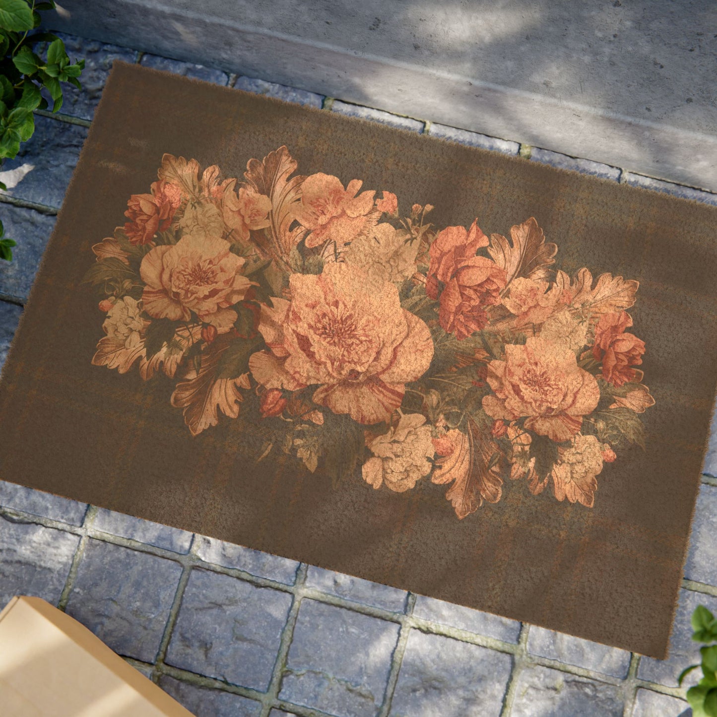 Briarwood Floral Tartan Doormat — Vintage Rose & Heritage Plaid
