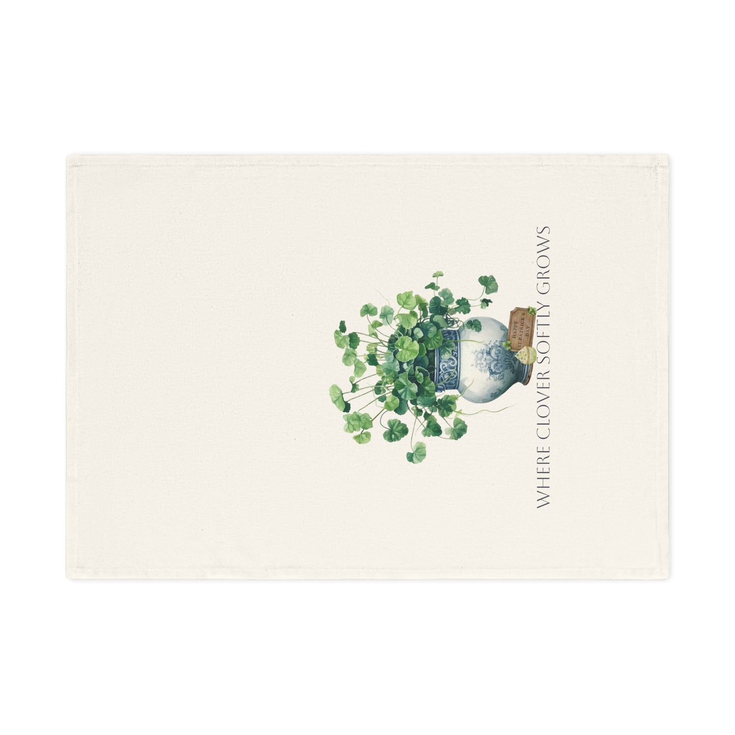 Where Clover Softly Grows | Cotton Tea Towel – Spring Botanical