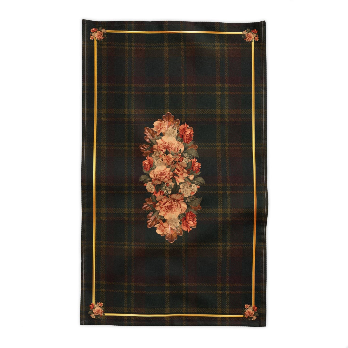 Briarwood Floral Tartan Tablecloth — Vintage Rose & Heritage Plaid
