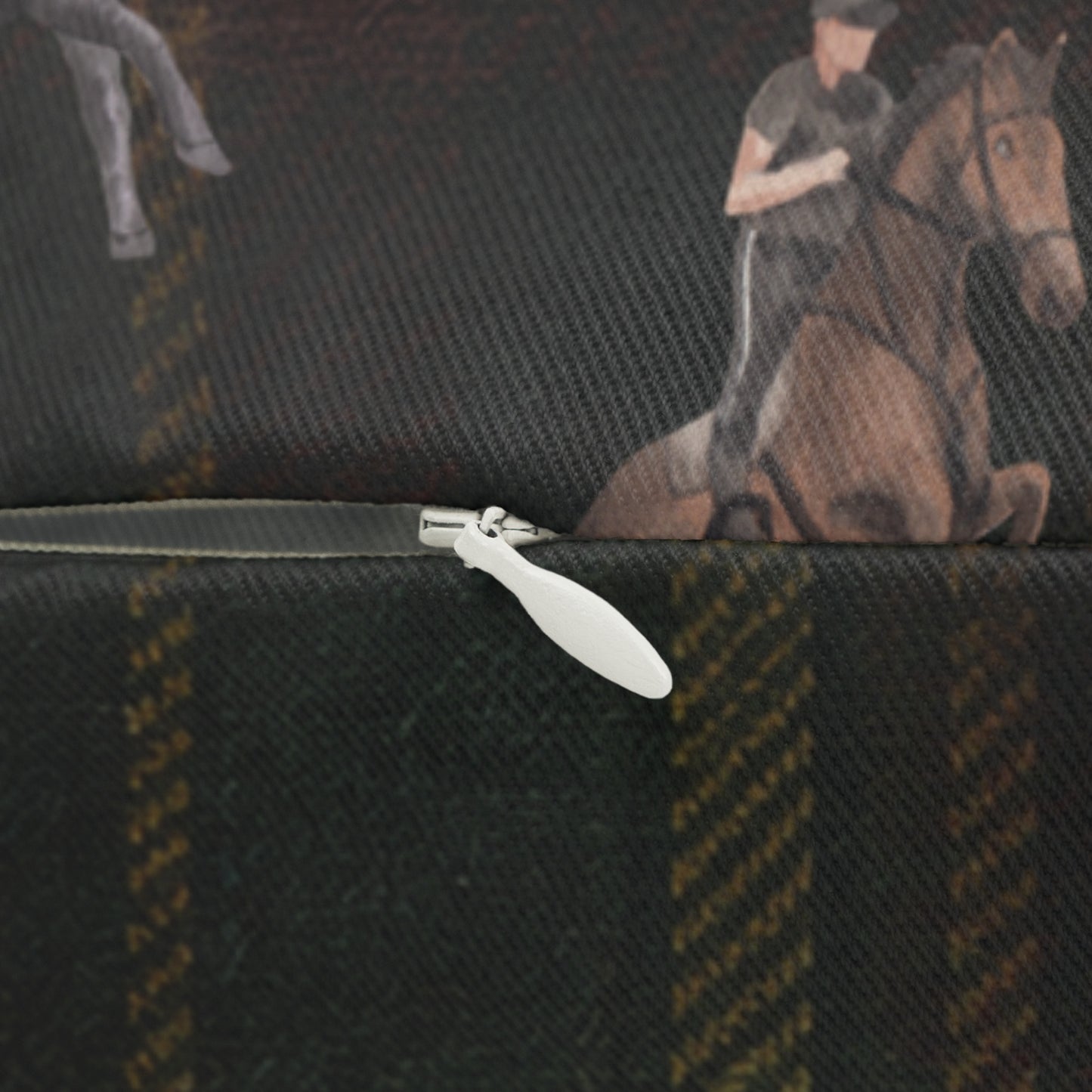 Briarwood Equestrian Lumbar Pillow — Dark Tartan Horse Design