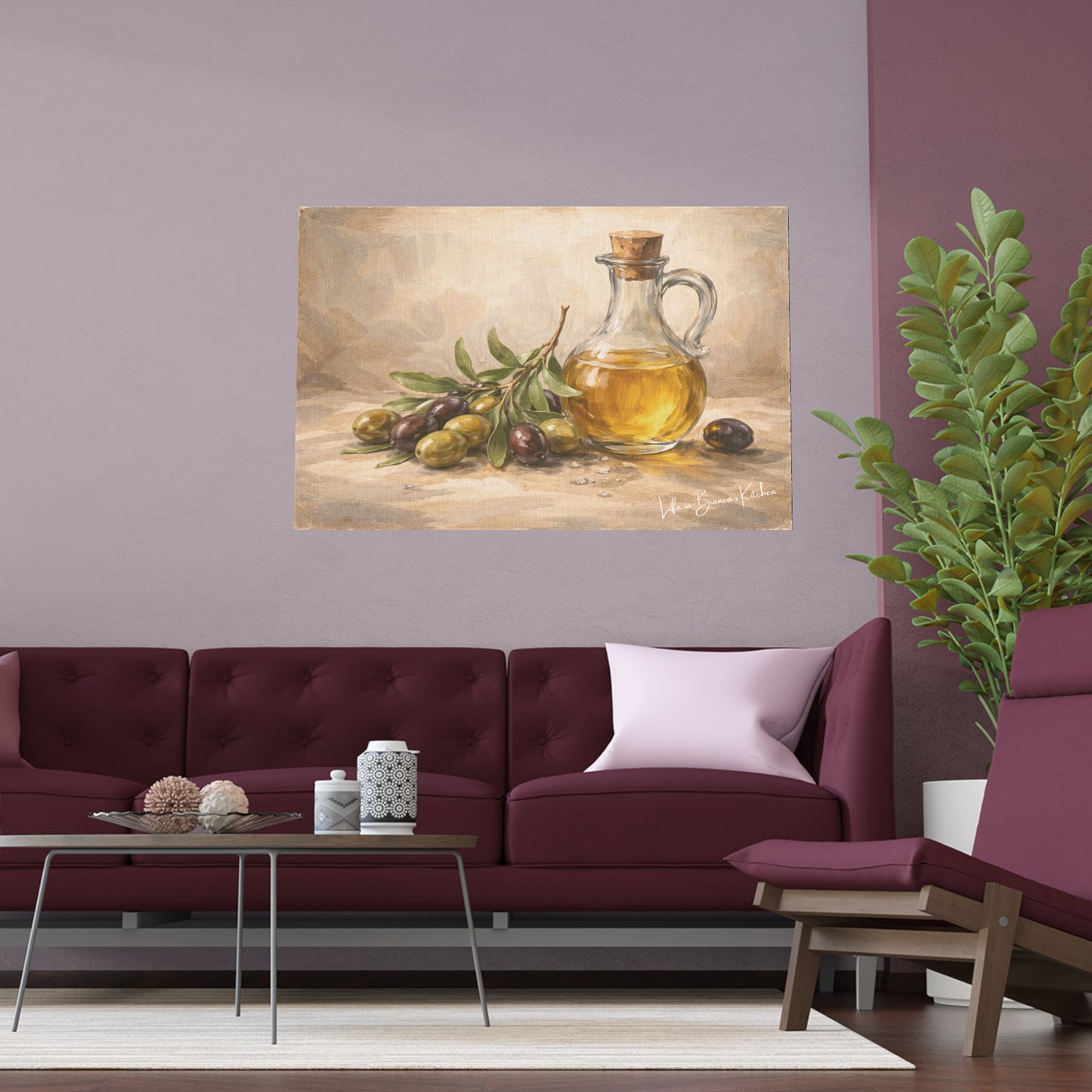 Rustic Olives Still Life (Silk Poster )  | La Tavola Rustica