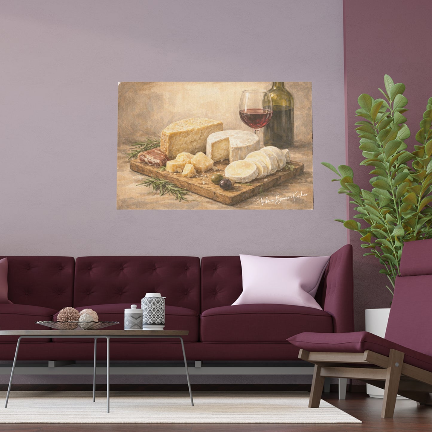 Rustic Cheese Still Life (Silk Poster )  | La Tavola Rustica