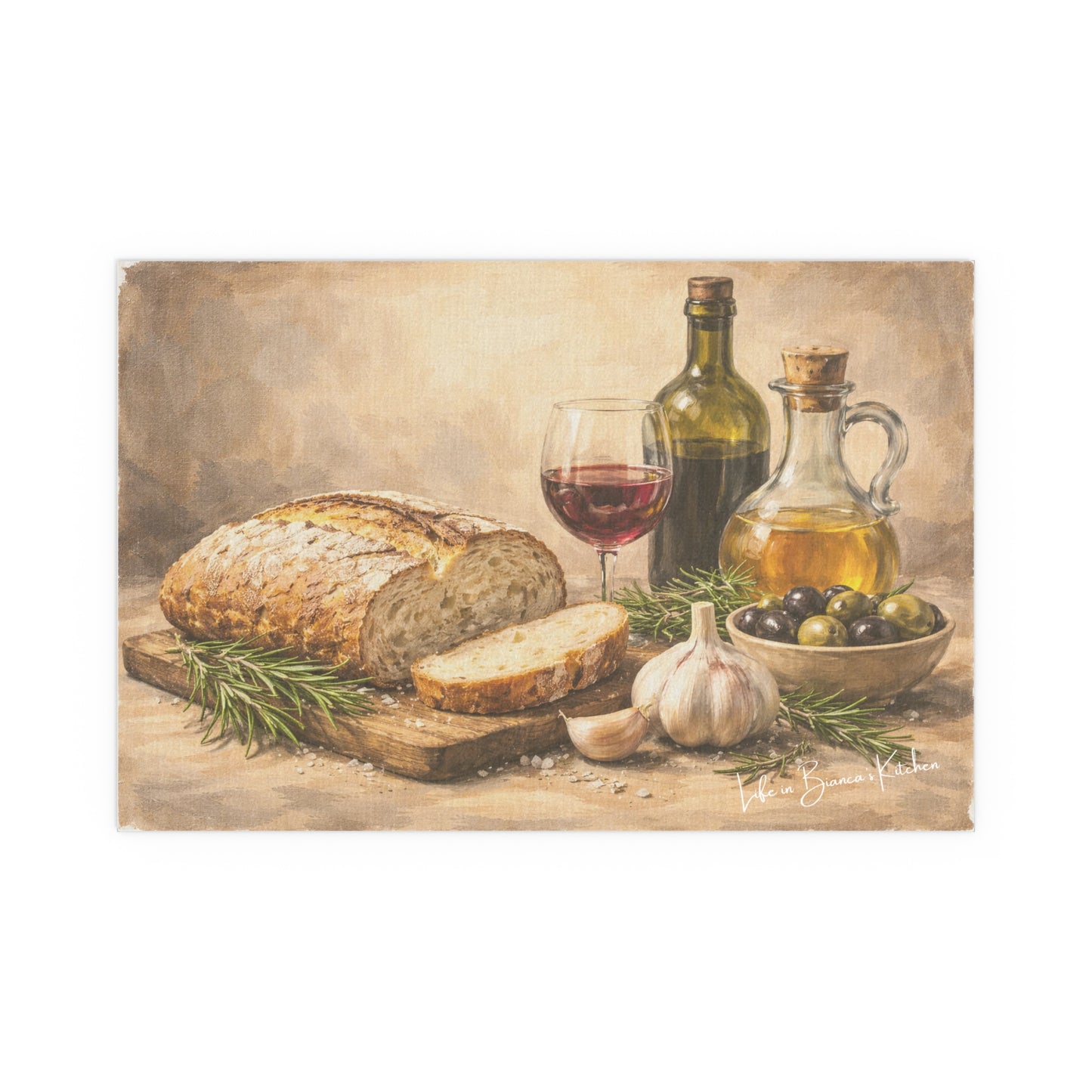 Rustic Bread Still Life (Silk Poster )  | La Tavola Rustica