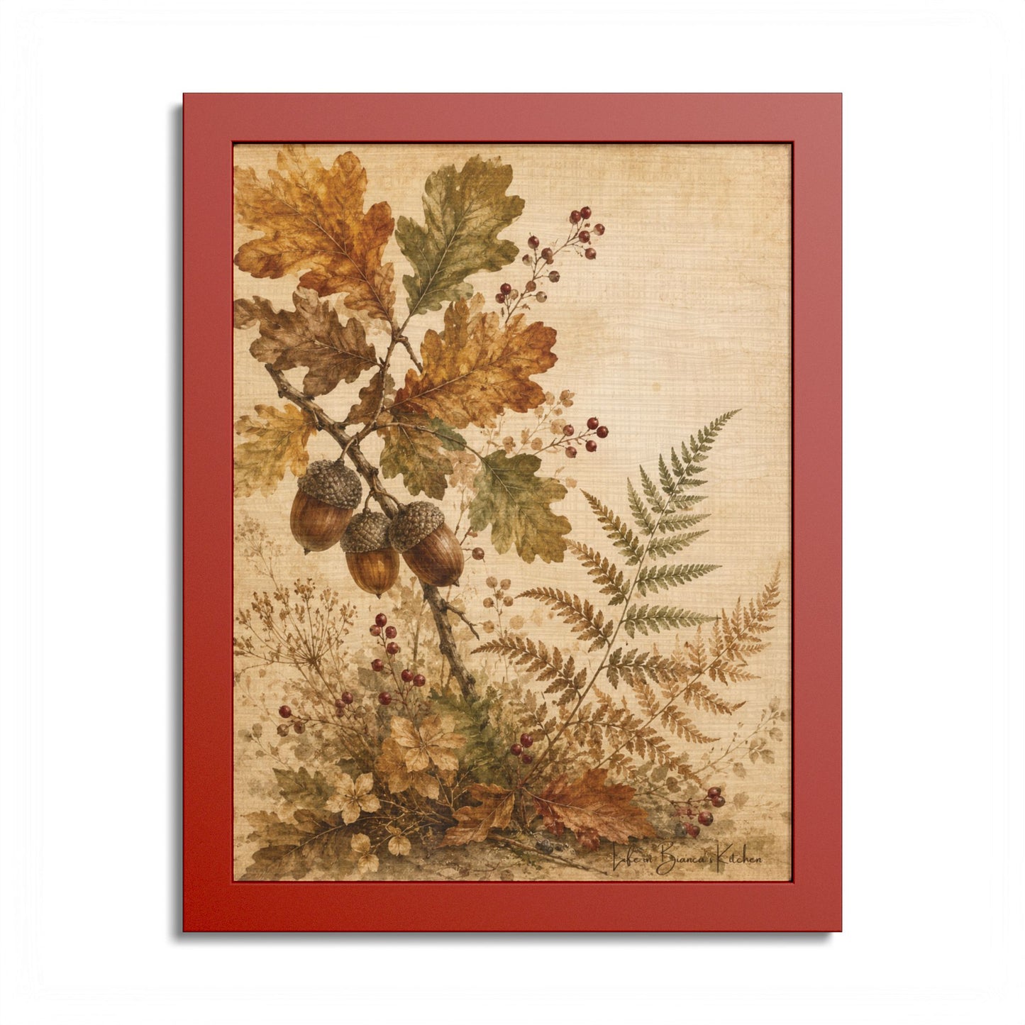 Fall Fronds I — Framed Autumn Botanical Art Print