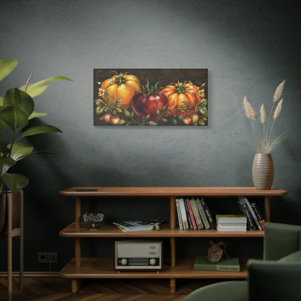 Late Summer Tomatoes Botanical Canvas — Garden Still Life