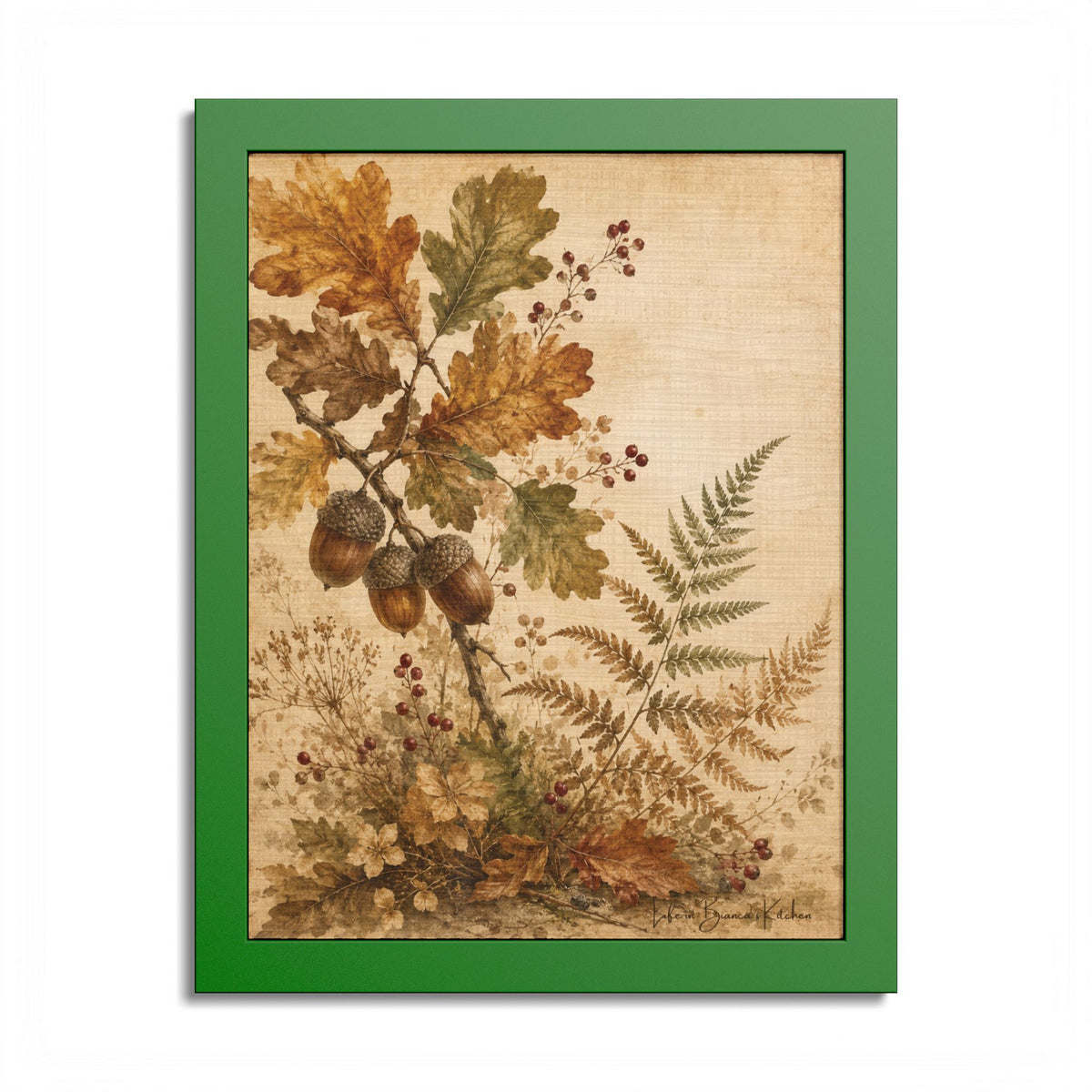 Fall Fronds I — Framed Autumn Botanical Art Print