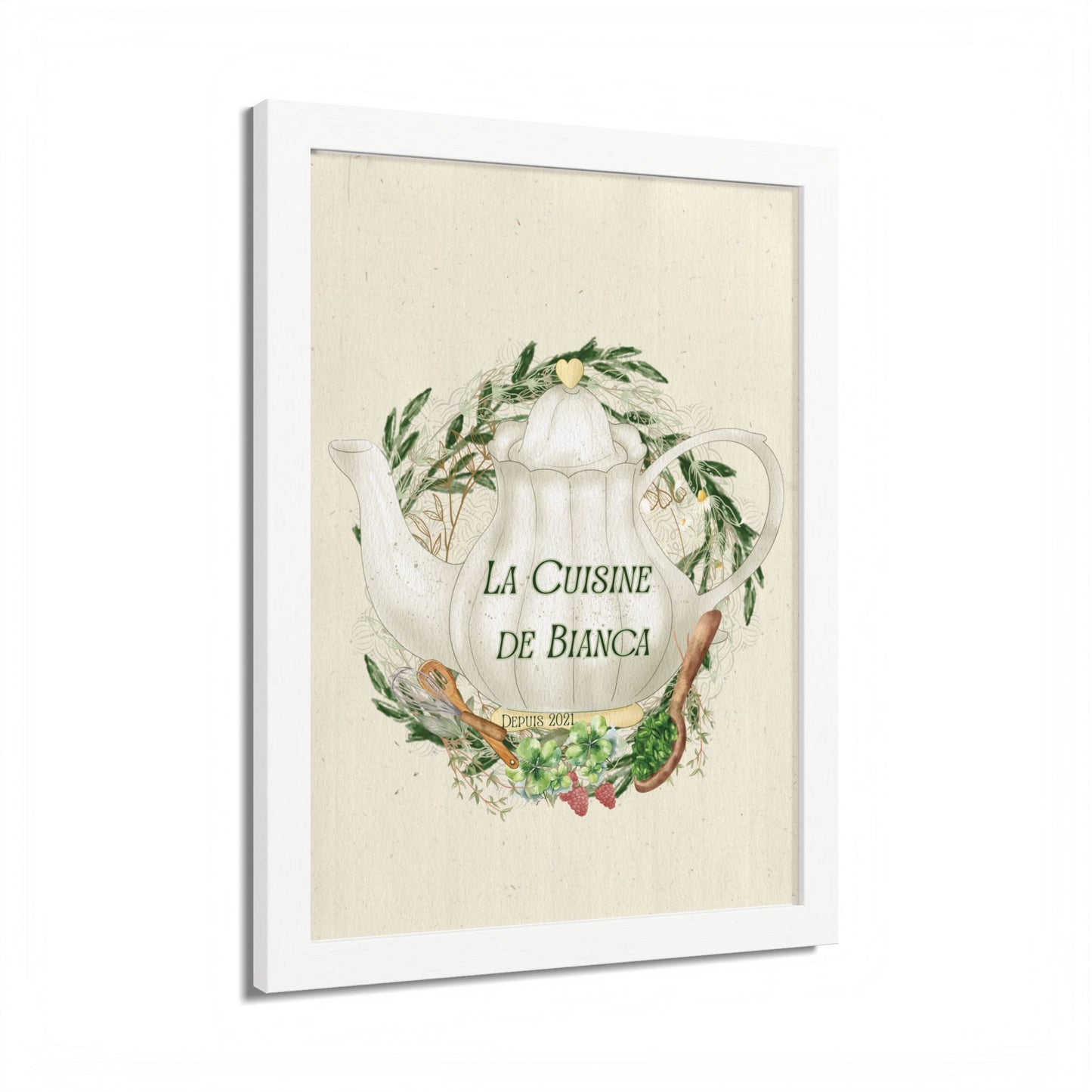 La Cuisine de Bianca Crest Print | French Kitchen Wall Art