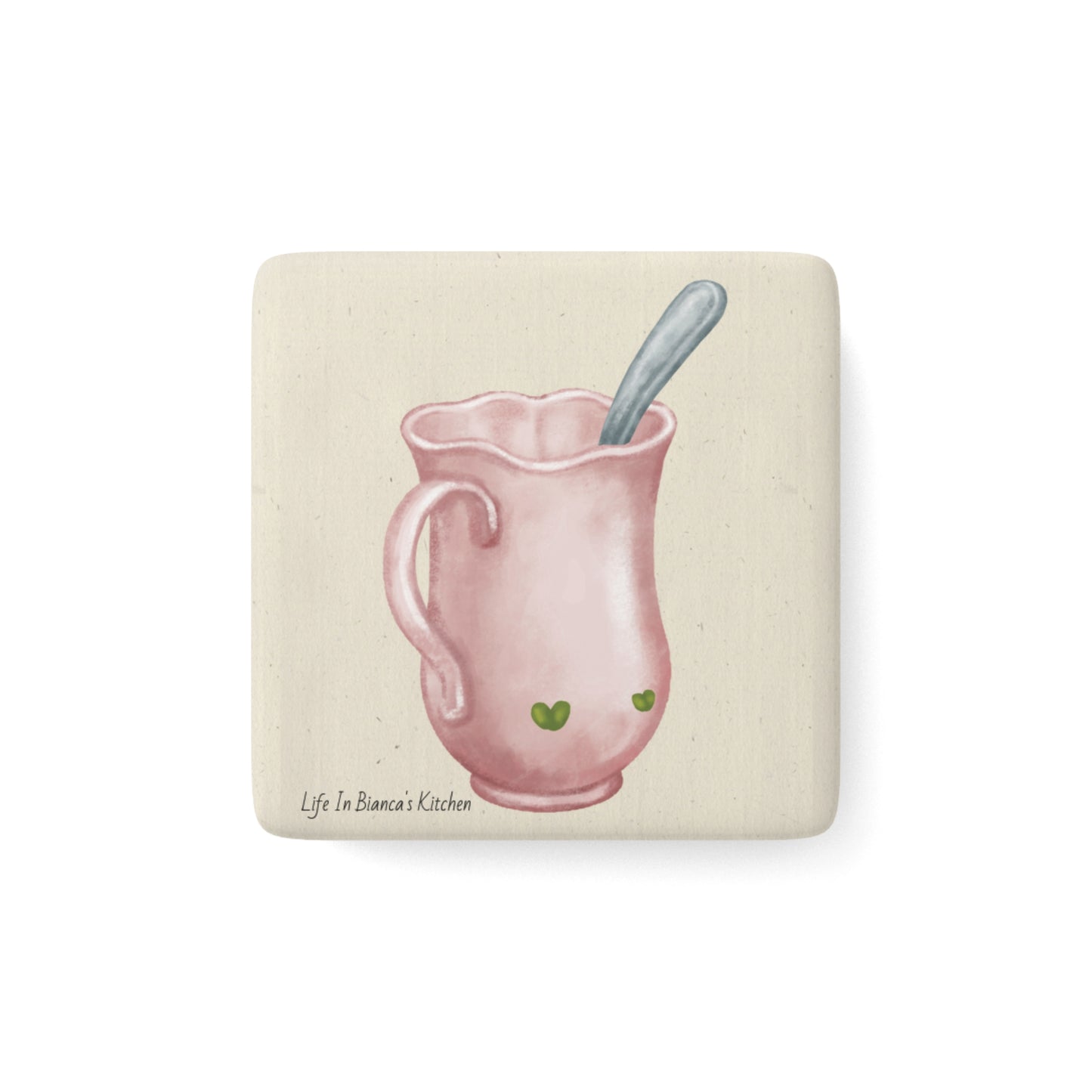 Where Mornings Begin Porcelain Square Magnet