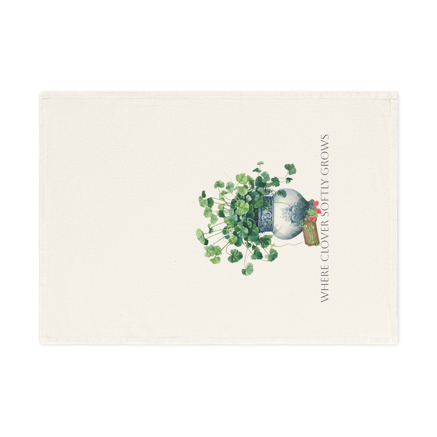 Where Clover Softly Grows Cotton Tea Towel Set | Cotton Tea Towel Set – Spring Botanical