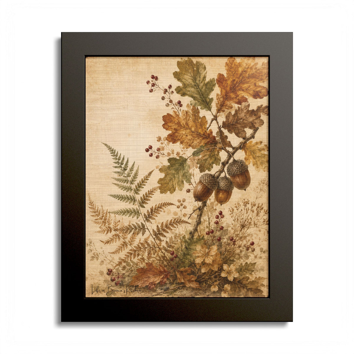 Fall Fronds II — Framed Autumn Botanical Art Print