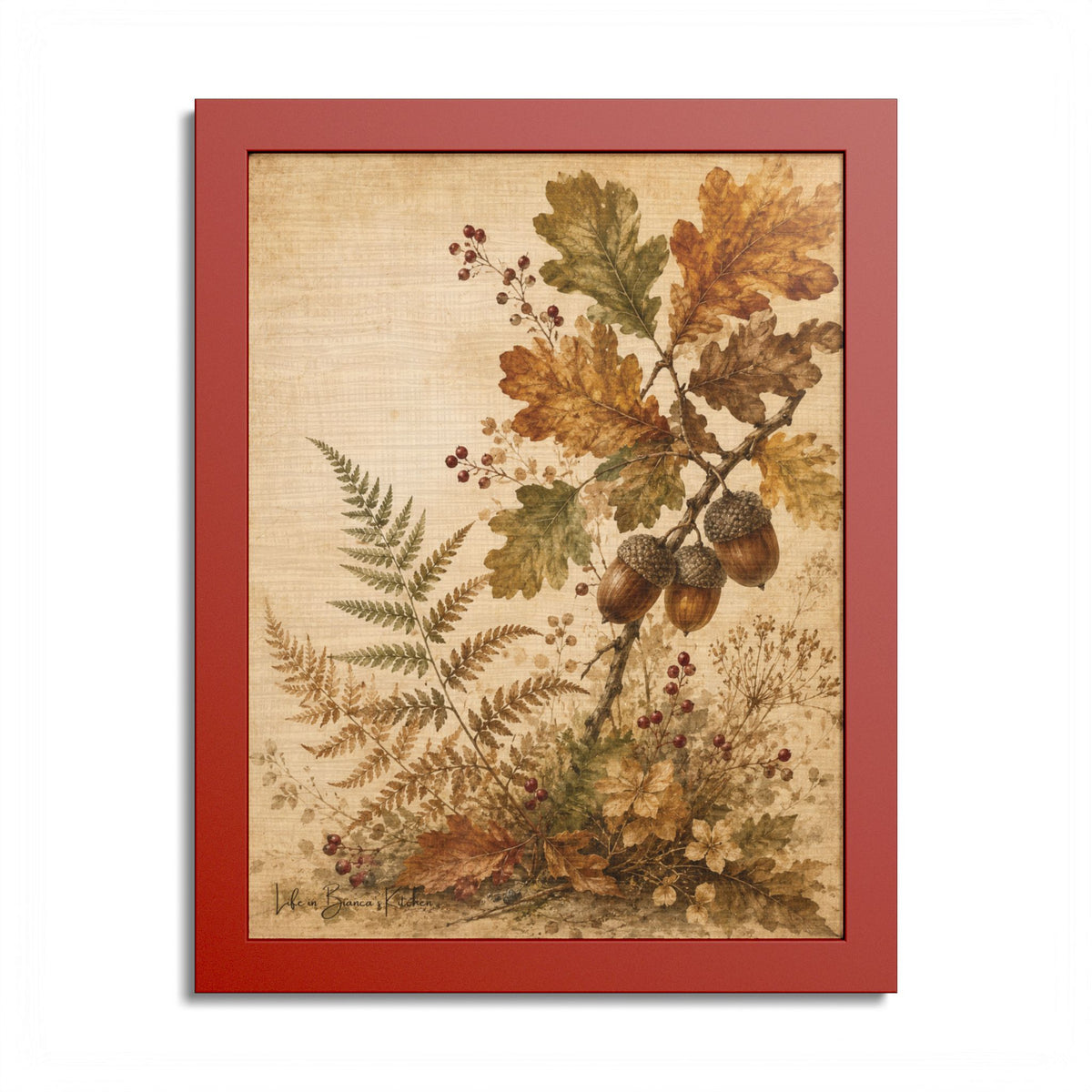 Fall Fronds II — Framed Autumn Botanical Art Print
