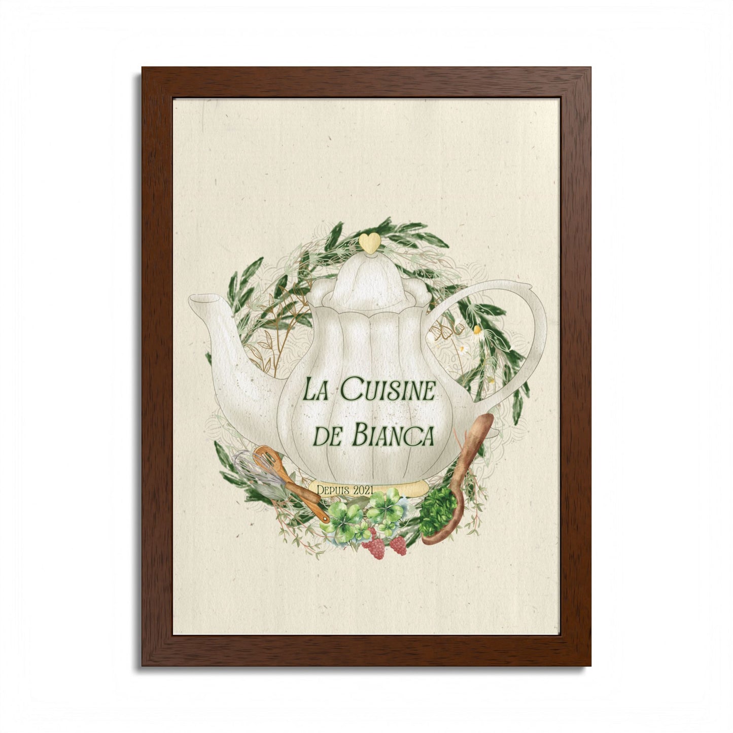 La Cuisine de Bianca Crest Print | French Kitchen Wall Art