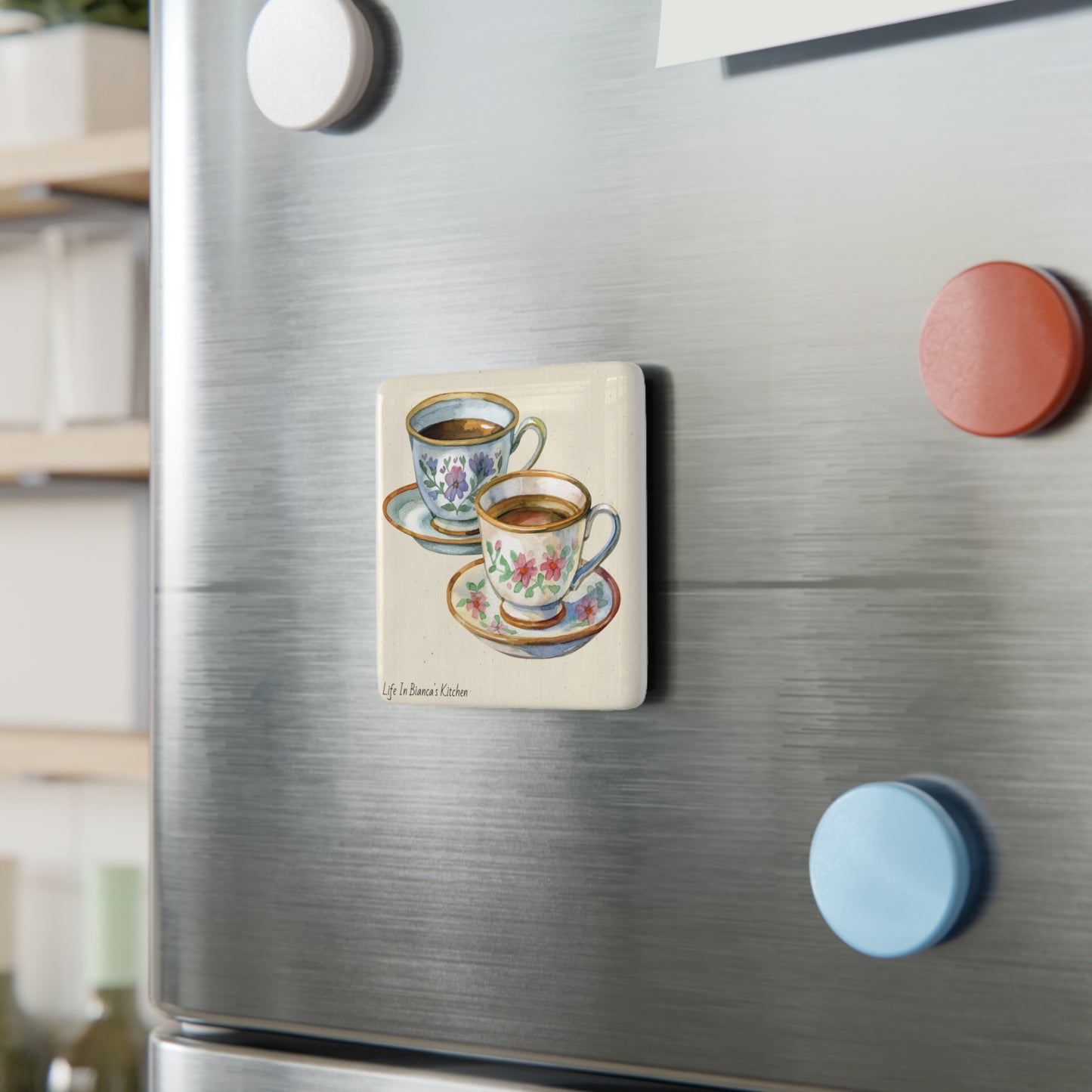 Where Friends Linger Porcelain Square Magnet