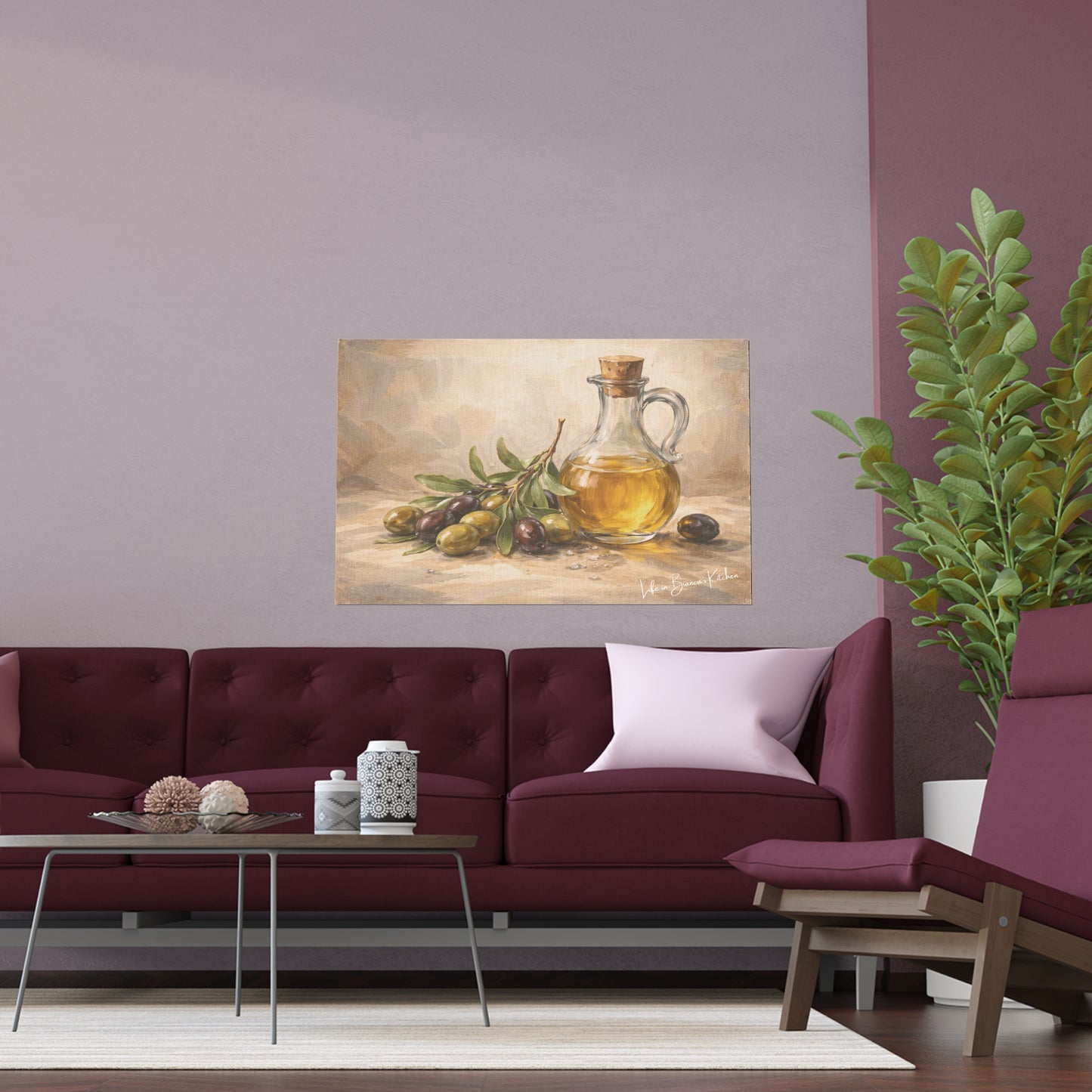 Rustic Olives Still Life (Silk Poster )  | La Tavola Rustica