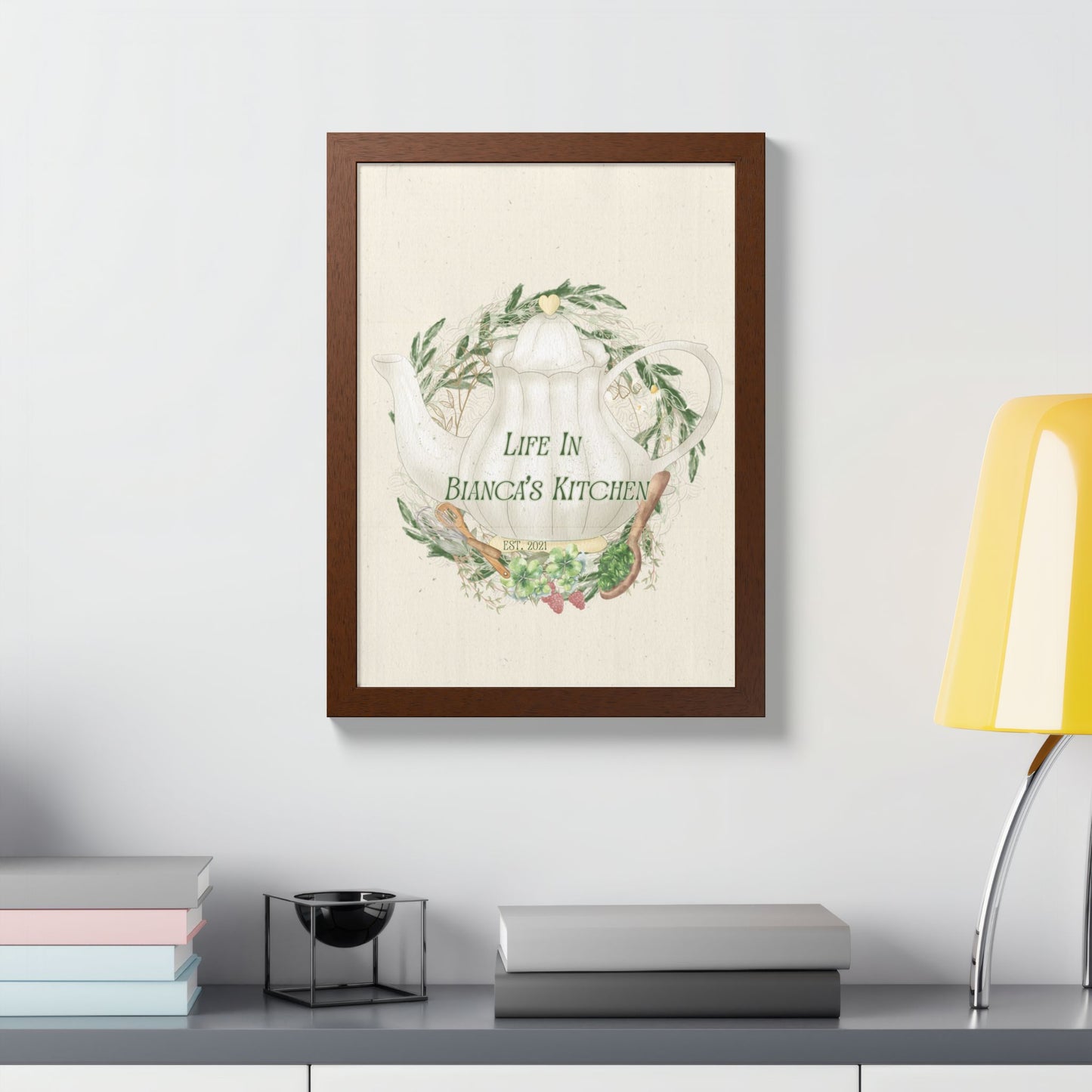 Life in Bianca’s Kitchen Framed Crest Print | Kitchen Garden Collection