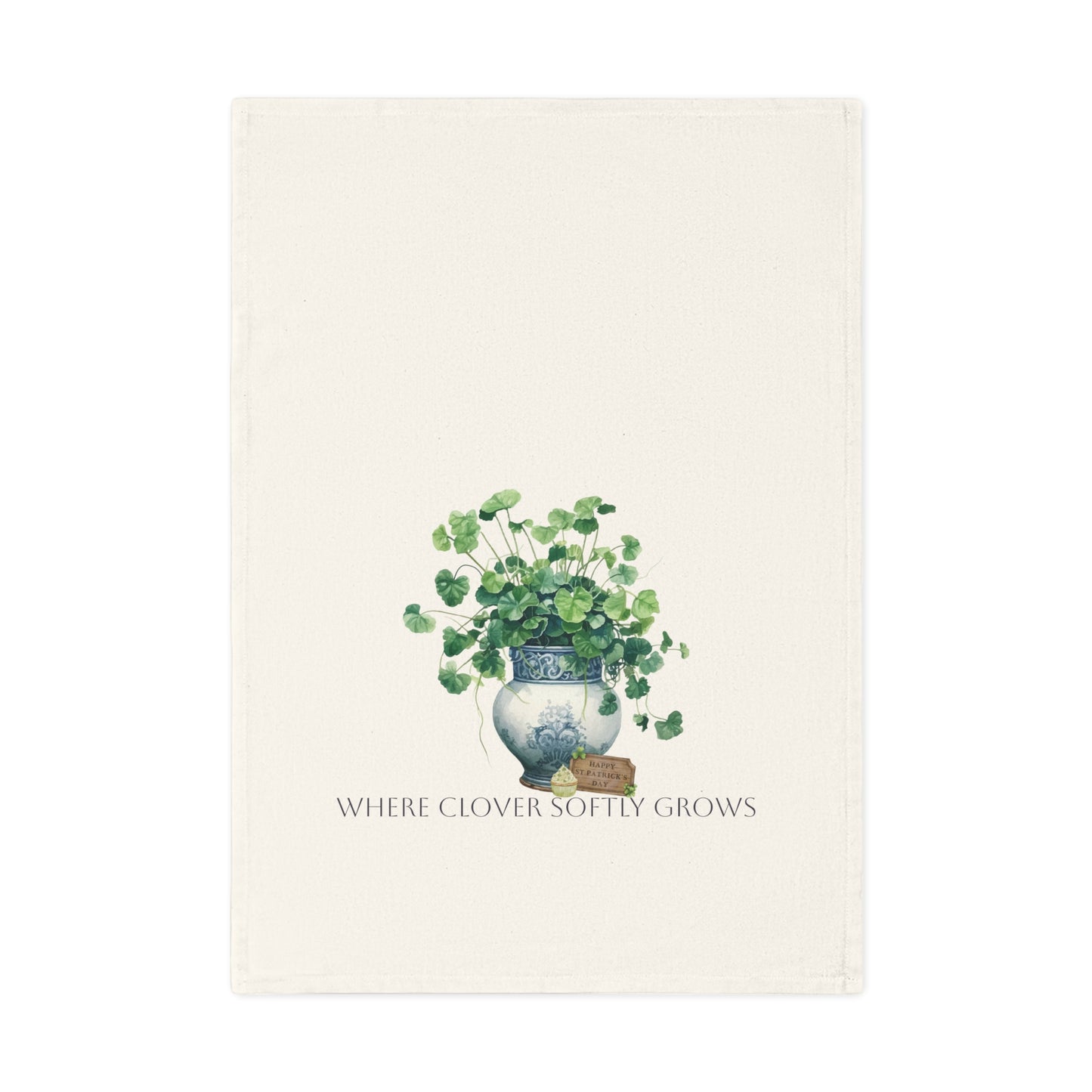 Where Clover Softly Grows | Cotton Tea Towel  – Spring Botanical