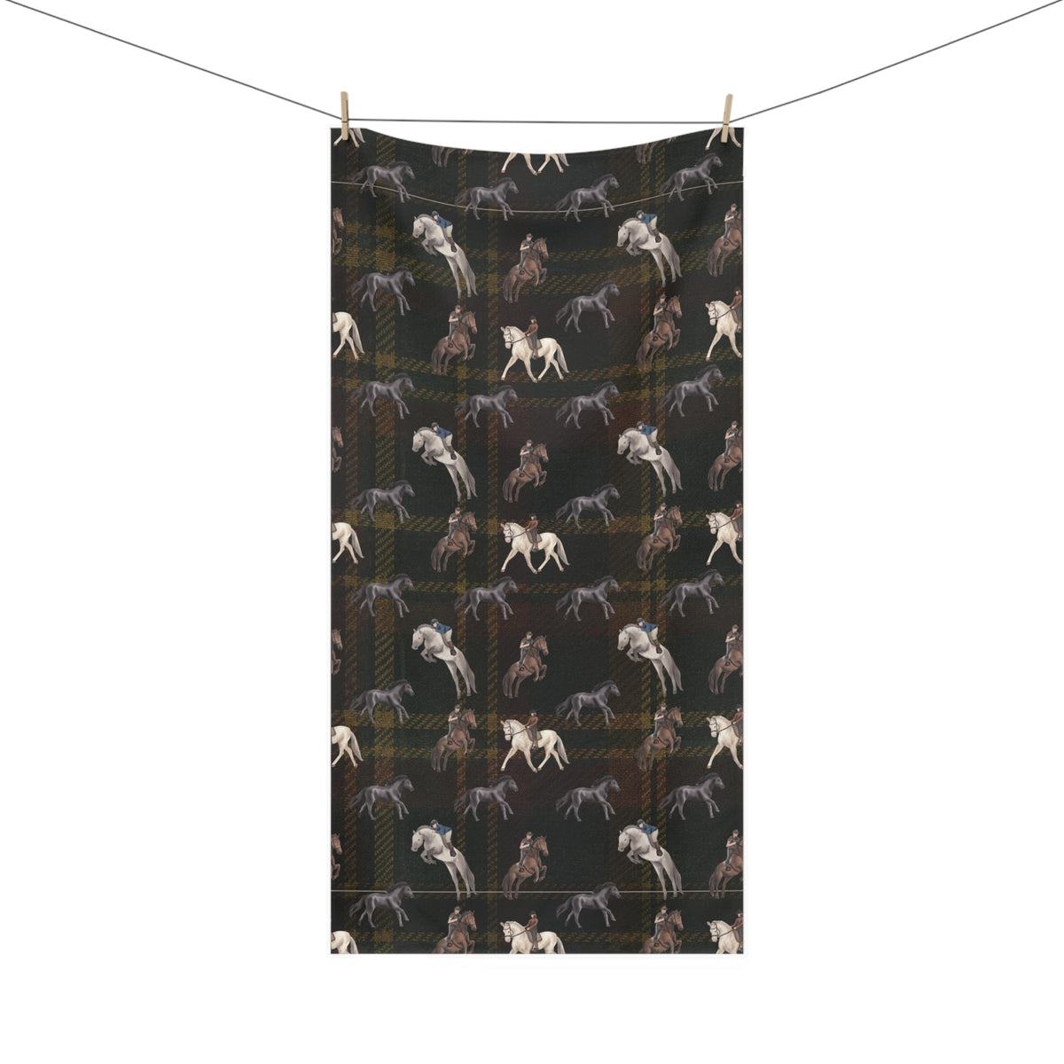 Briarwood Equestrian Bath Towel — Heritage Tartan Horse Design