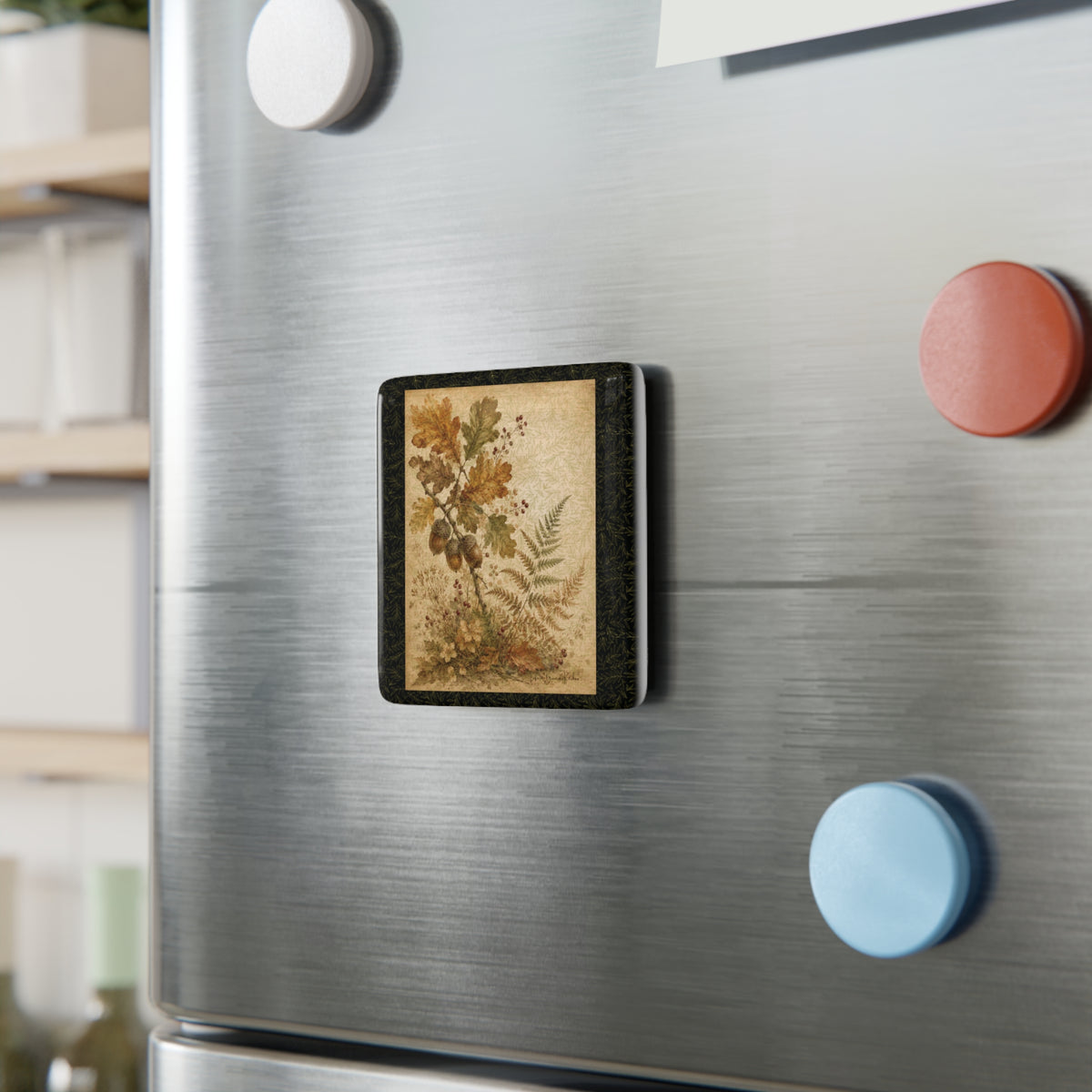 Fall Fronds I — Autumn Botanical Porcelain Magnet