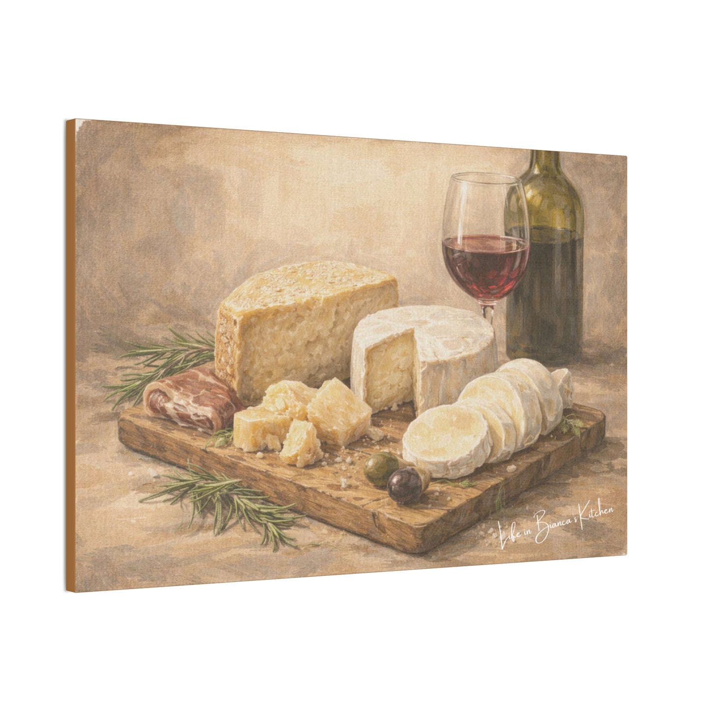 Rustic Cheese Still Life (Canvas) | La Tavola Rustica