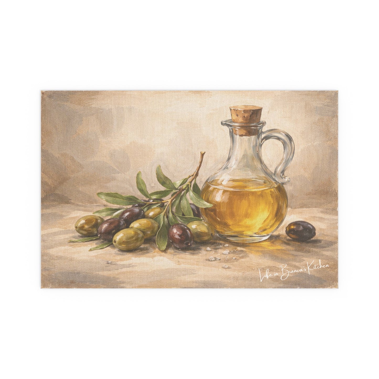 Rustic Olives Still Life (Silk Poster )  | La Tavola Rustica