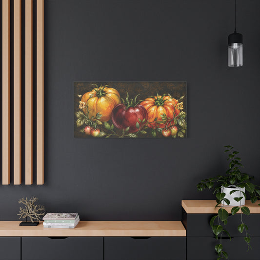 Late Summer Tomatoes Botanical Canvas — Garden Still Life