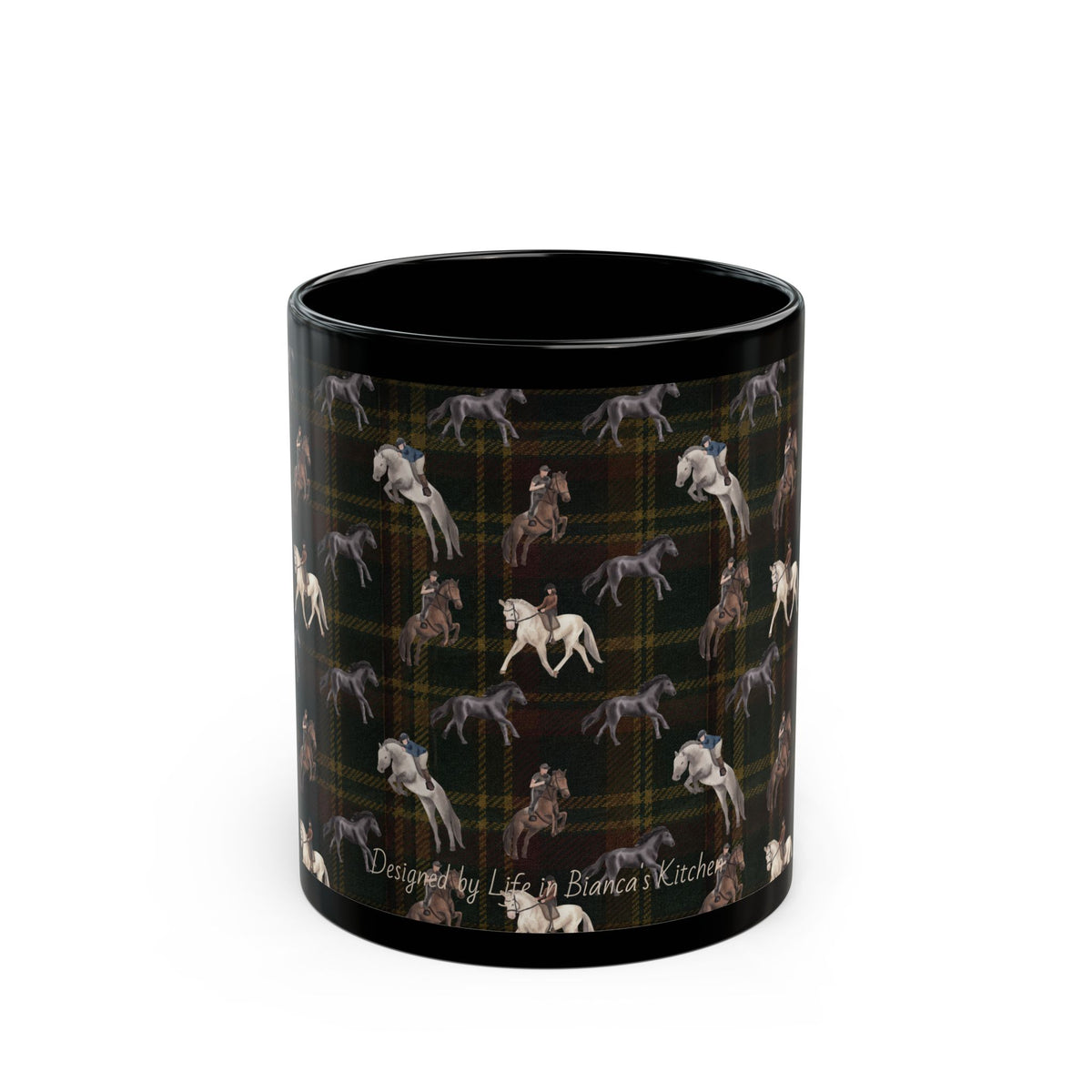 Briarwood Equestrian Mug — Horse & Heritage Tartan Design