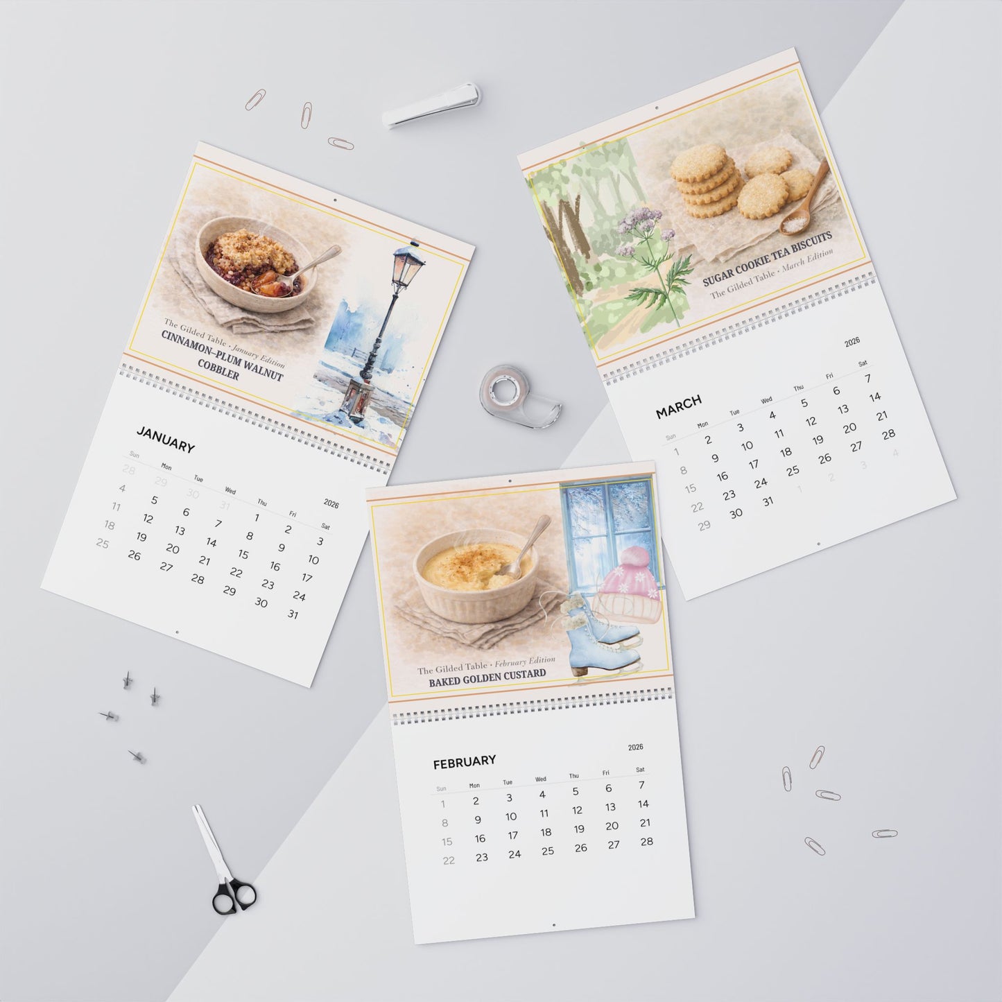 A Seasonal 2026 Kitchen Wall Calendar · The Gilded Table