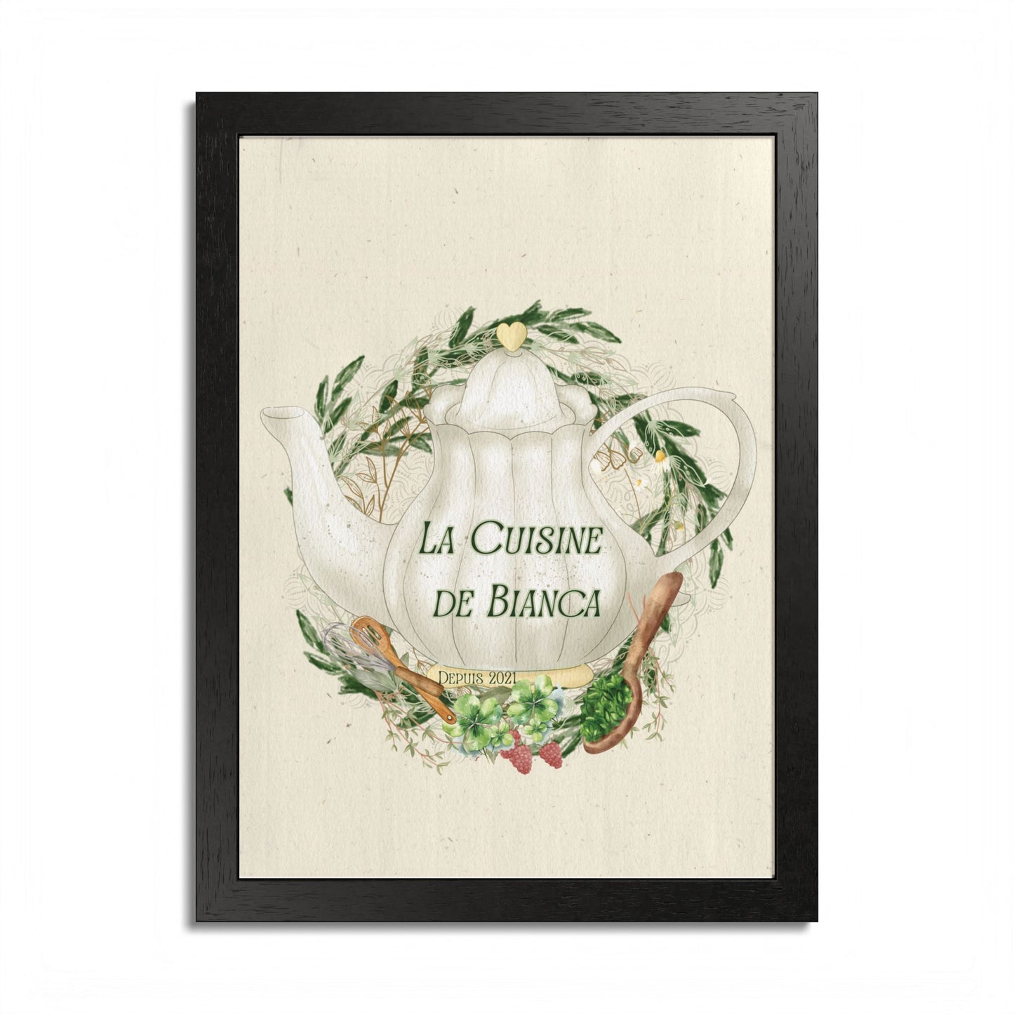 La Cuisine de Bianca Crest Print | French Kitchen Wall Art