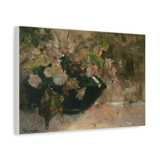 Moody Garden Flowers | Botanical Still Life Canvas Art