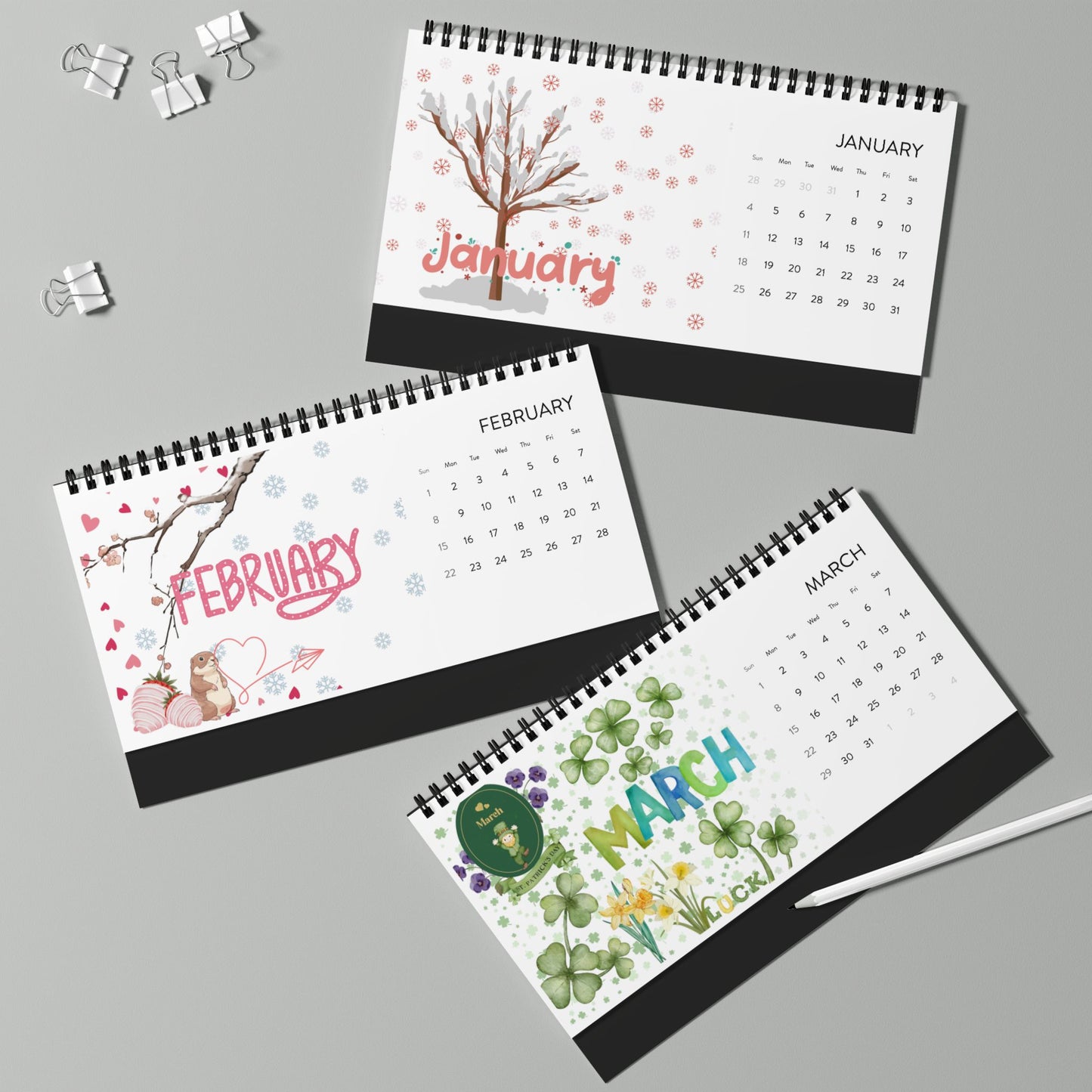 A Seasonal  2026  Desk Calendar · The Gilded Table