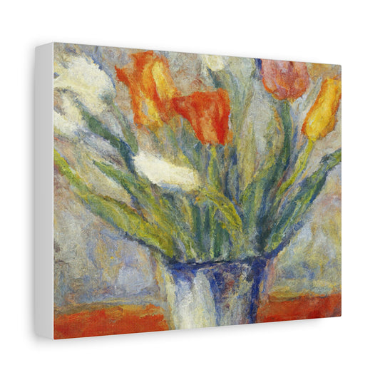 Spring Tulips in Bloom | Botanical Still Life Canvas Art