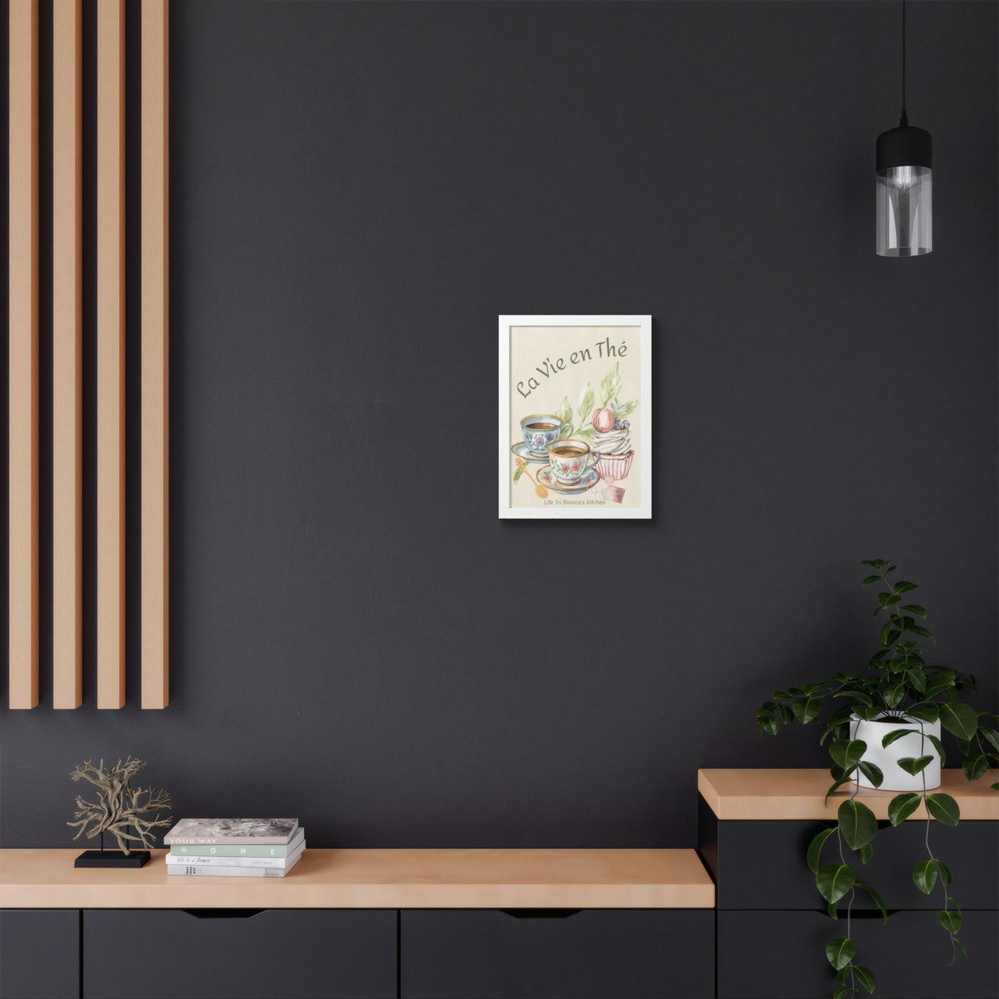 La Vie en Thé Tea Table Print | French Tea Cup Kitchen Wall Art