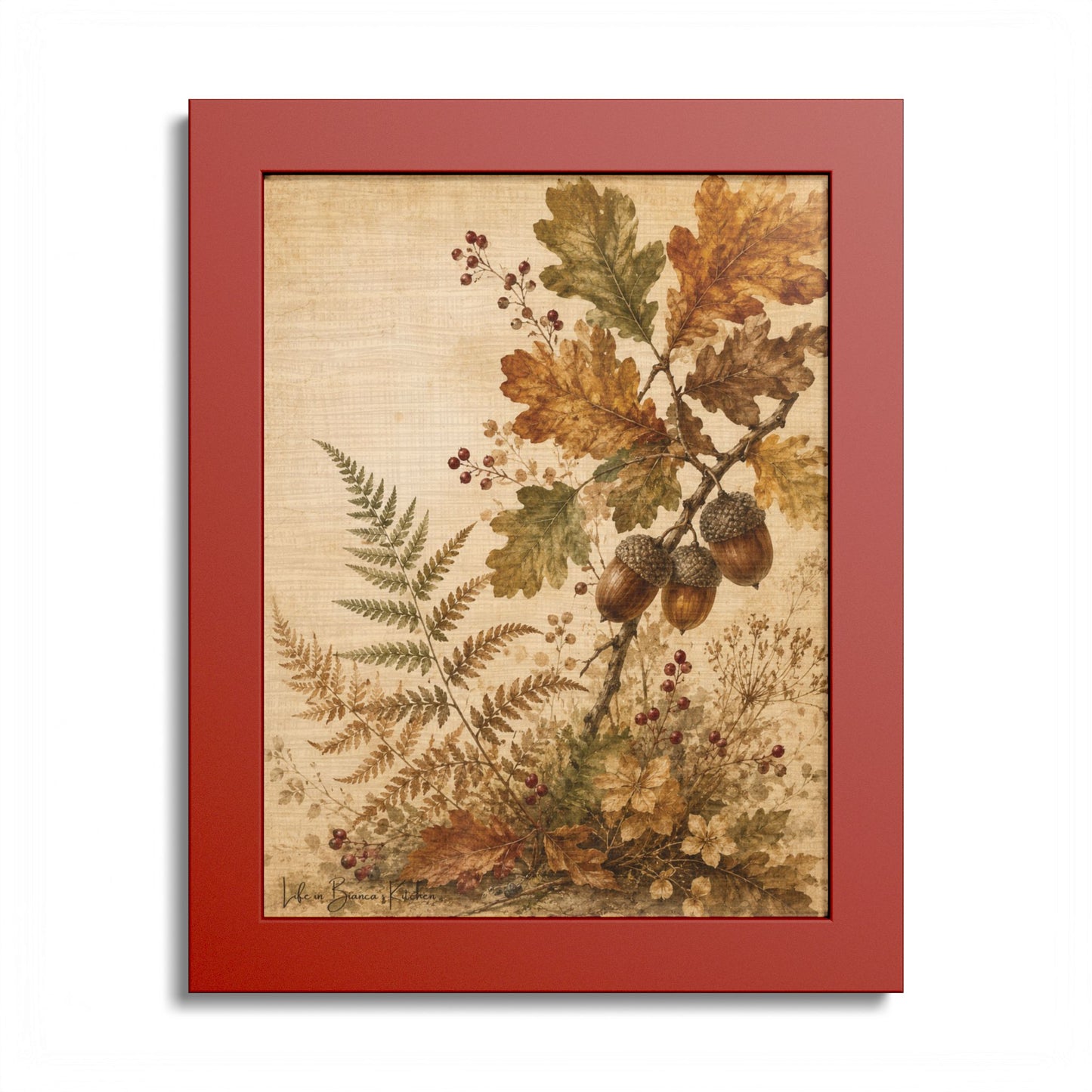 Fall Fronds II — Framed Autumn Botanical Art Print