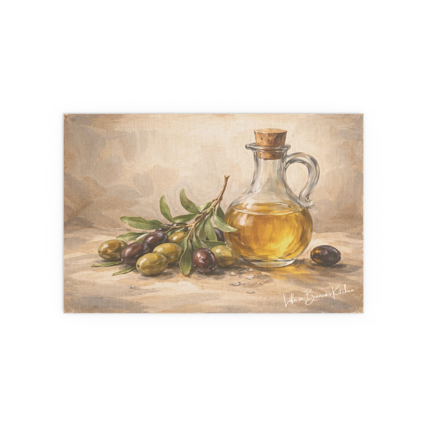 Rustic Olives Still Life (Silk Poster )  | La Tavola Rustica
