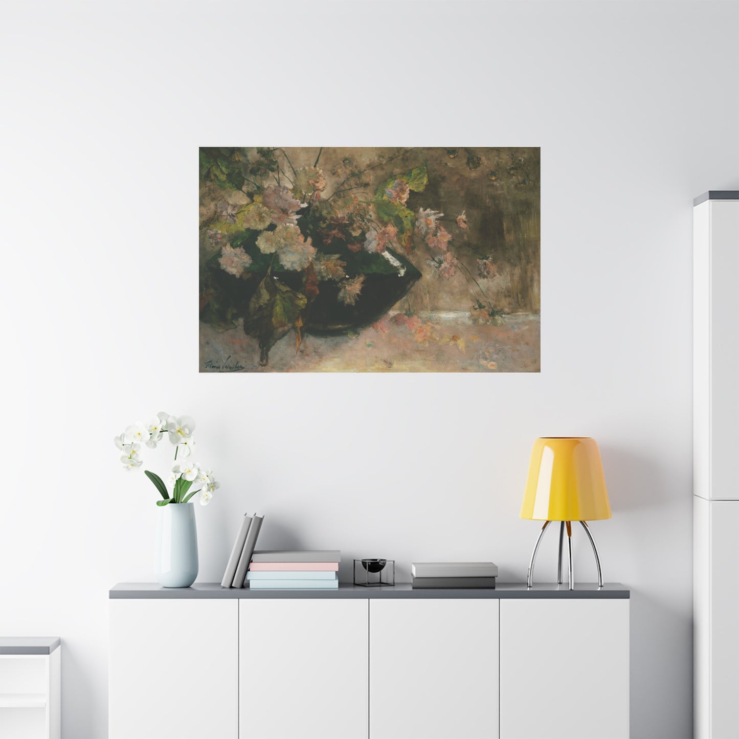 Moody Garden Flowers | Botanical Still Life Canvas Art