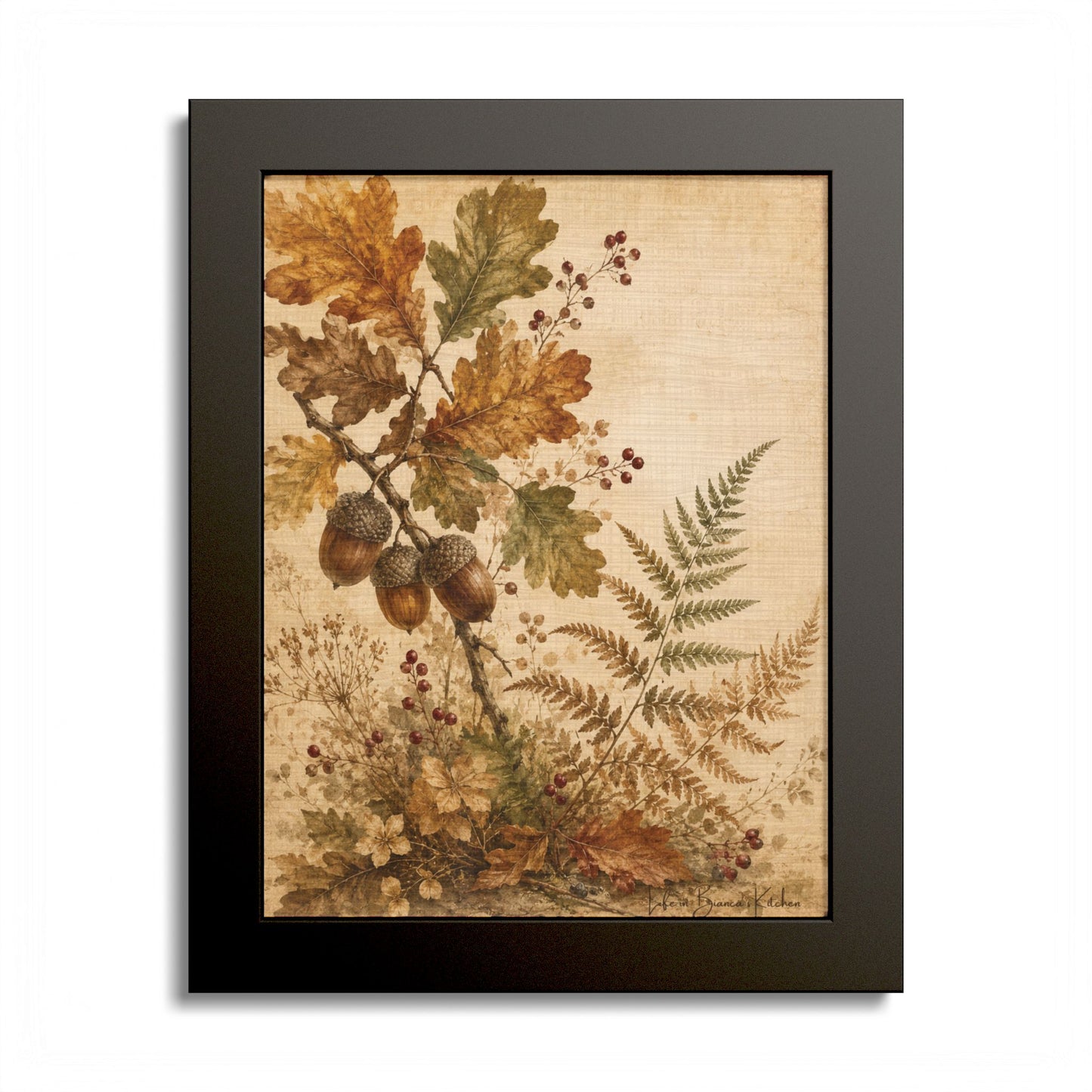 Fall Fronds I — Framed Autumn Botanical Art Print