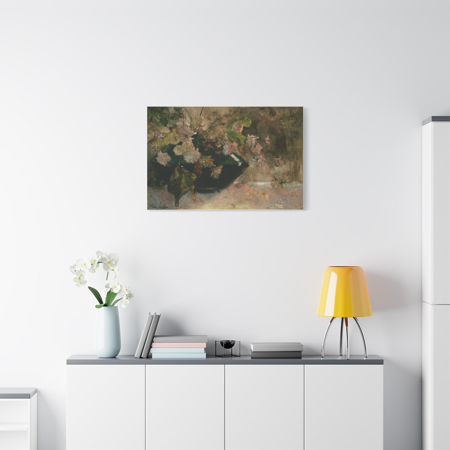 Moody Garden Flowers | Botanical Still Life Canvas Art