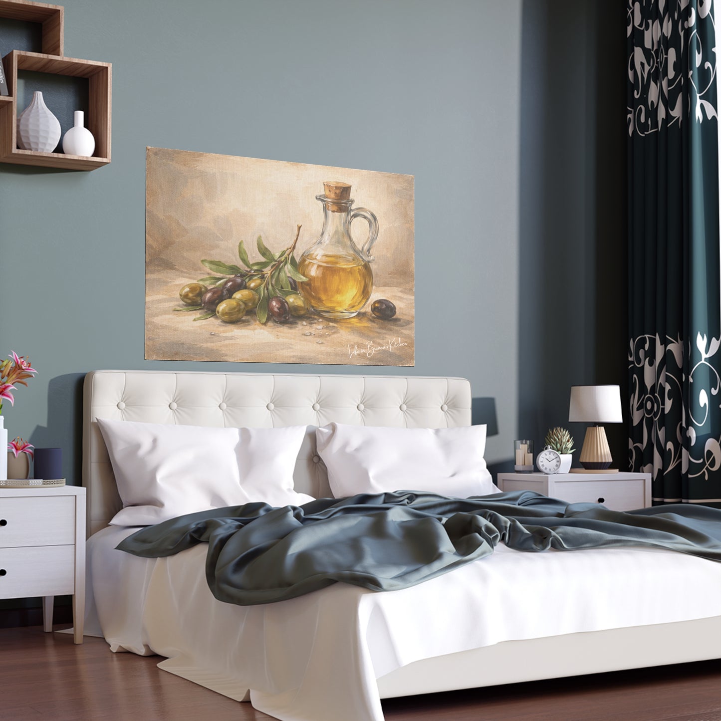 Rustic Olives Still Life (Silk Poster )  | La Tavola Rustica