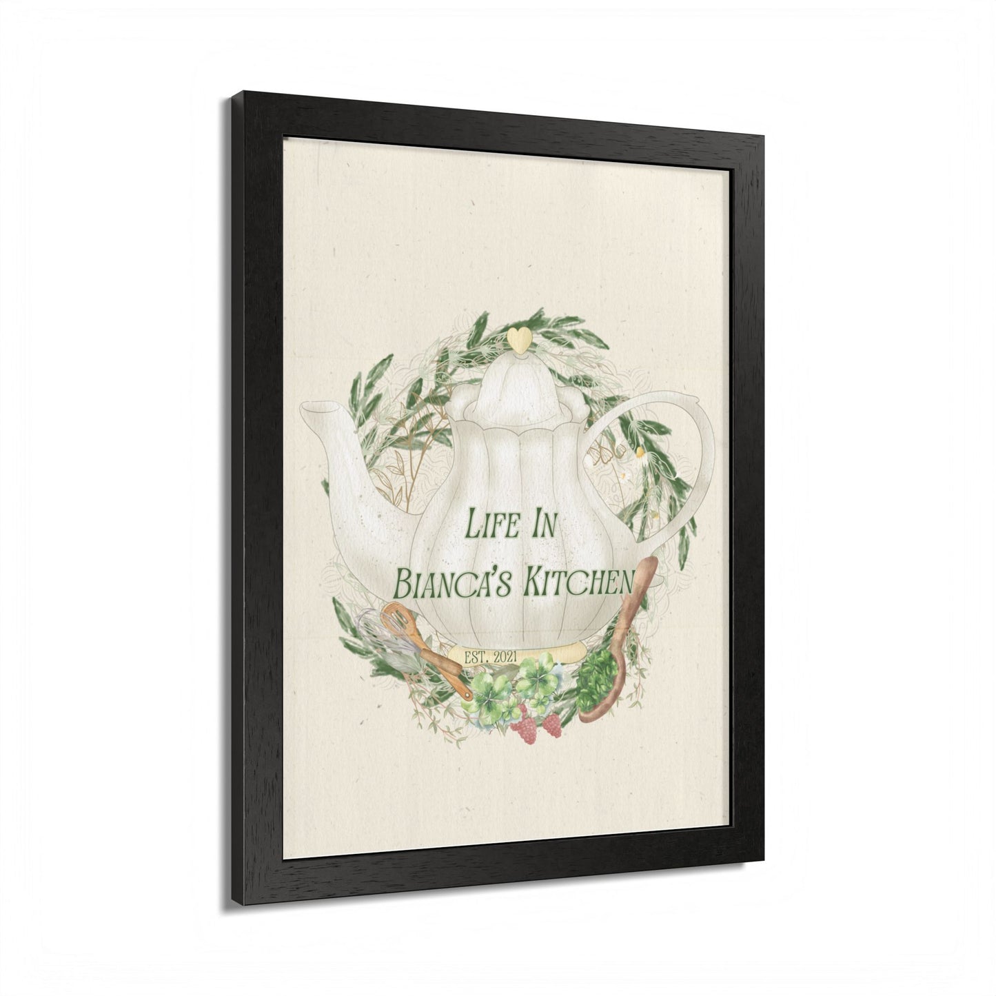 Life in Bianca’s Kitchen Framed Crest Print | Kitchen Garden Collection
