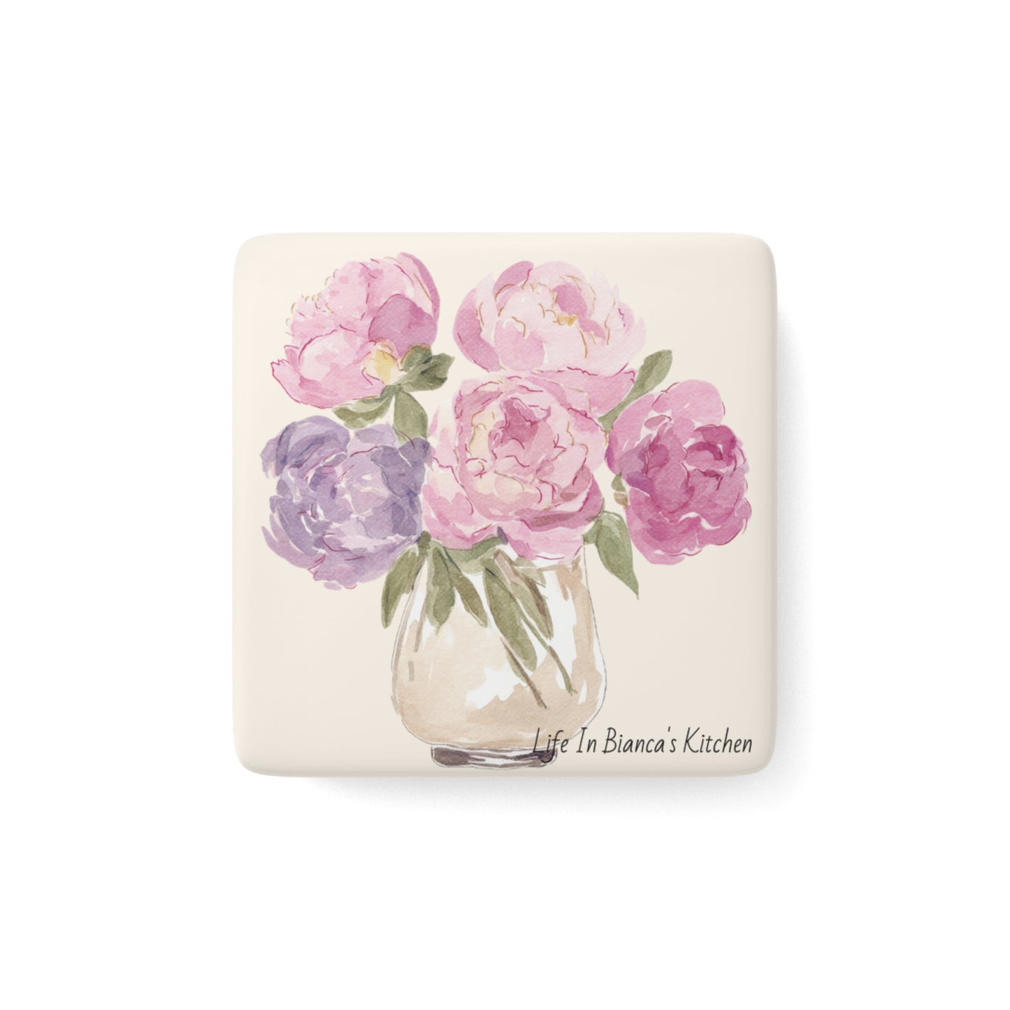 Peonies on the Kitchen Table Porcelain Magnet