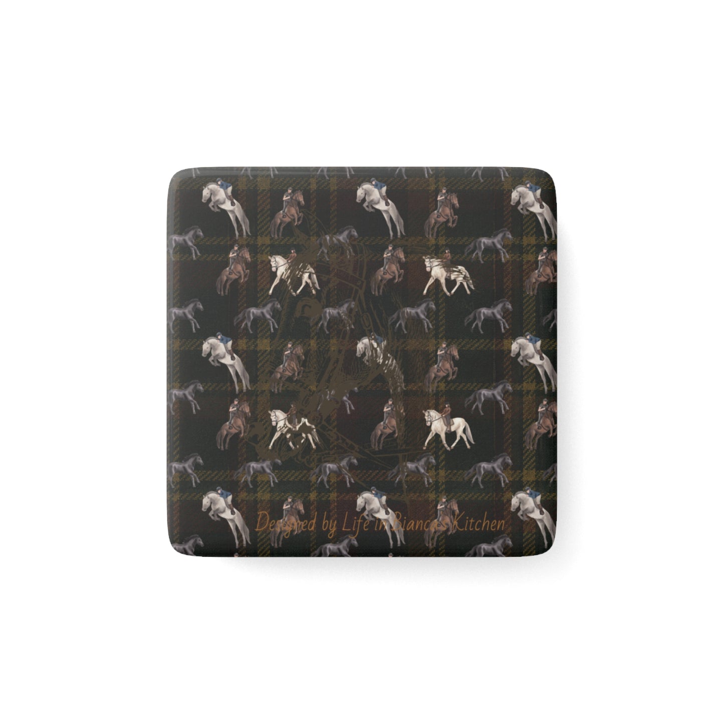 Briarwood Equestrian Porcelain Magnet — Horse & Heritage Tartan