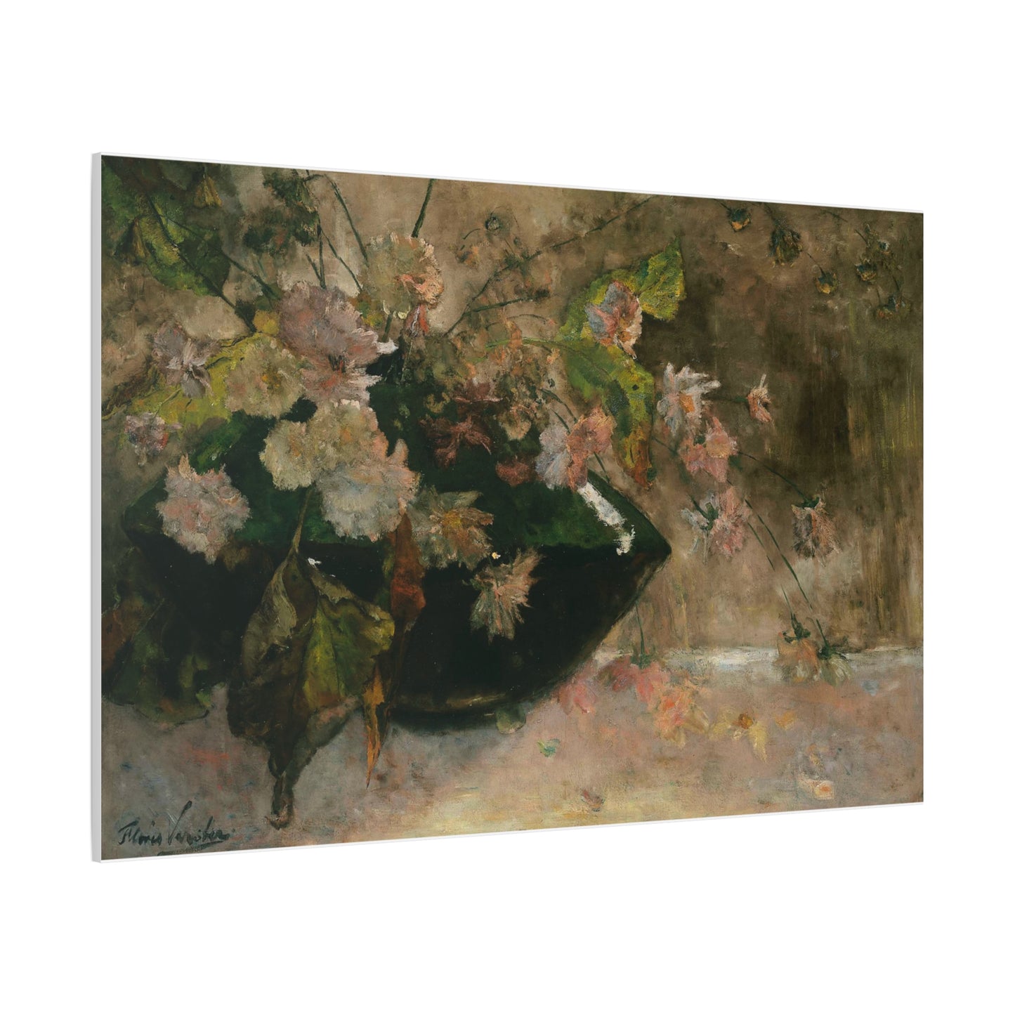 Moody Garden Flowers | Botanical Still Life Canvas Art