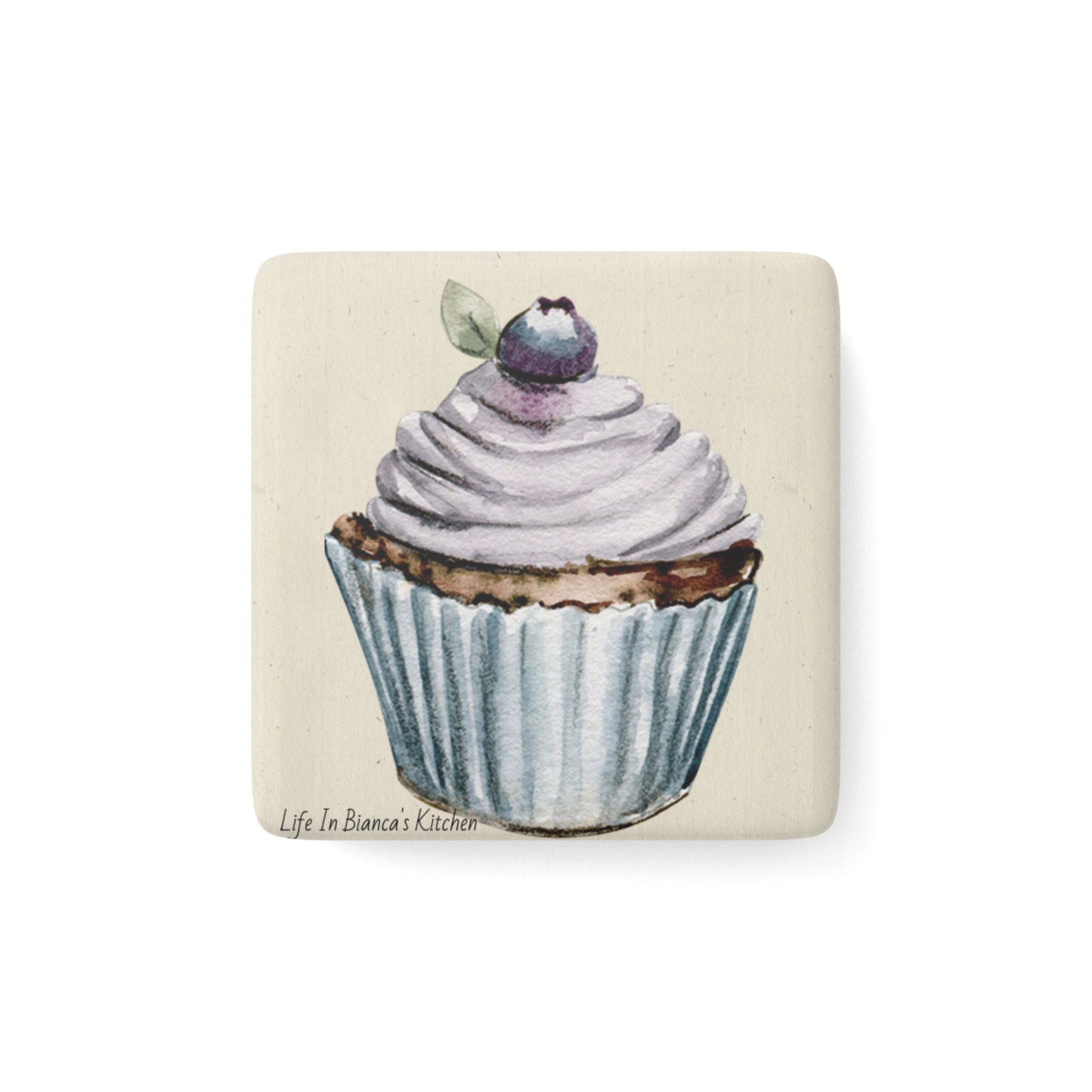 Blueberry Tea Cake Porcelain Square Magnet