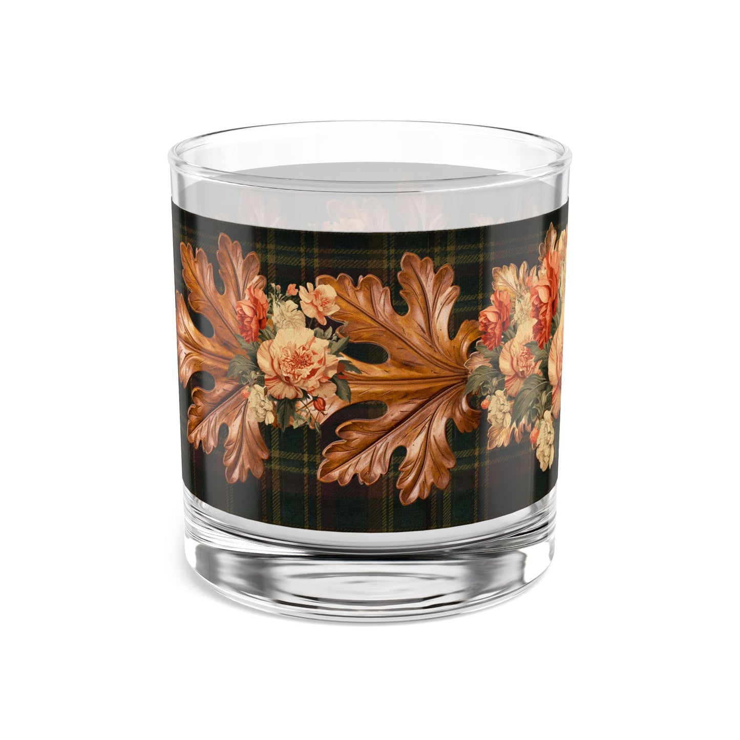 Briarwood Tartan 10 oz Rocks Glass — Heritage Plaid Whiskey Glass