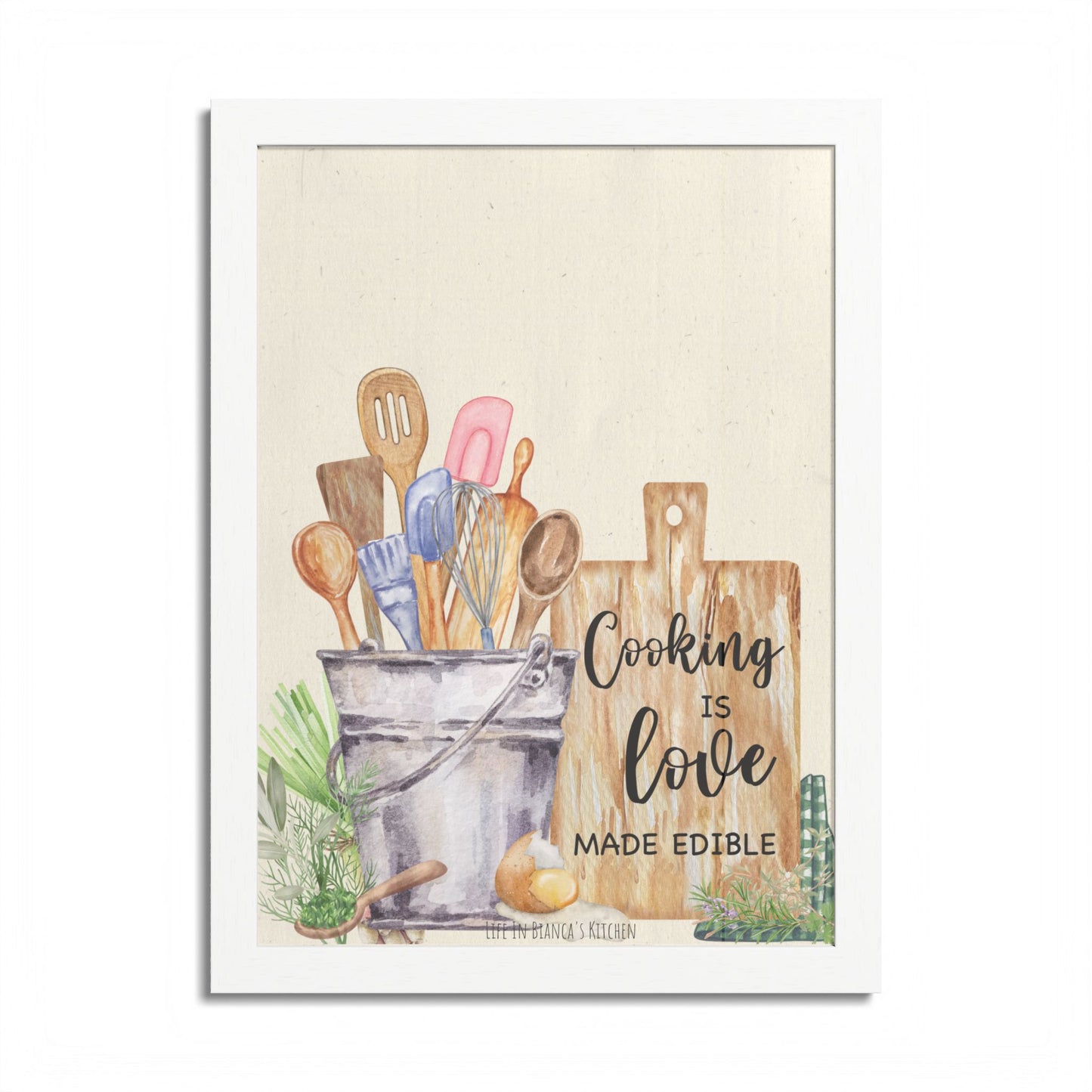 Cooking Is Love Framed Wall Art | Kitchen Garden Collection