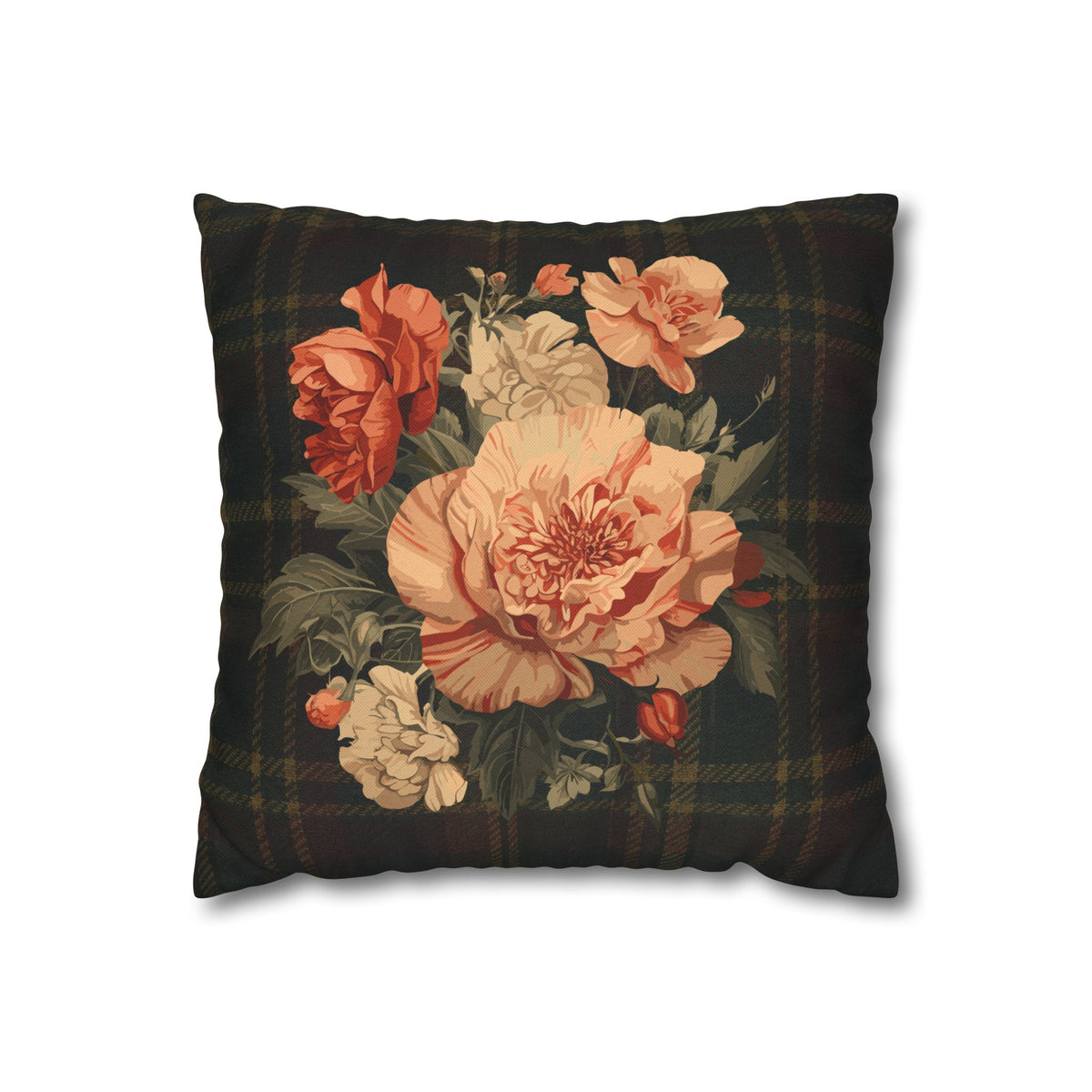 Briarwood Floral Faux Suede Decorative Pillow Cover II — 14" × 14"