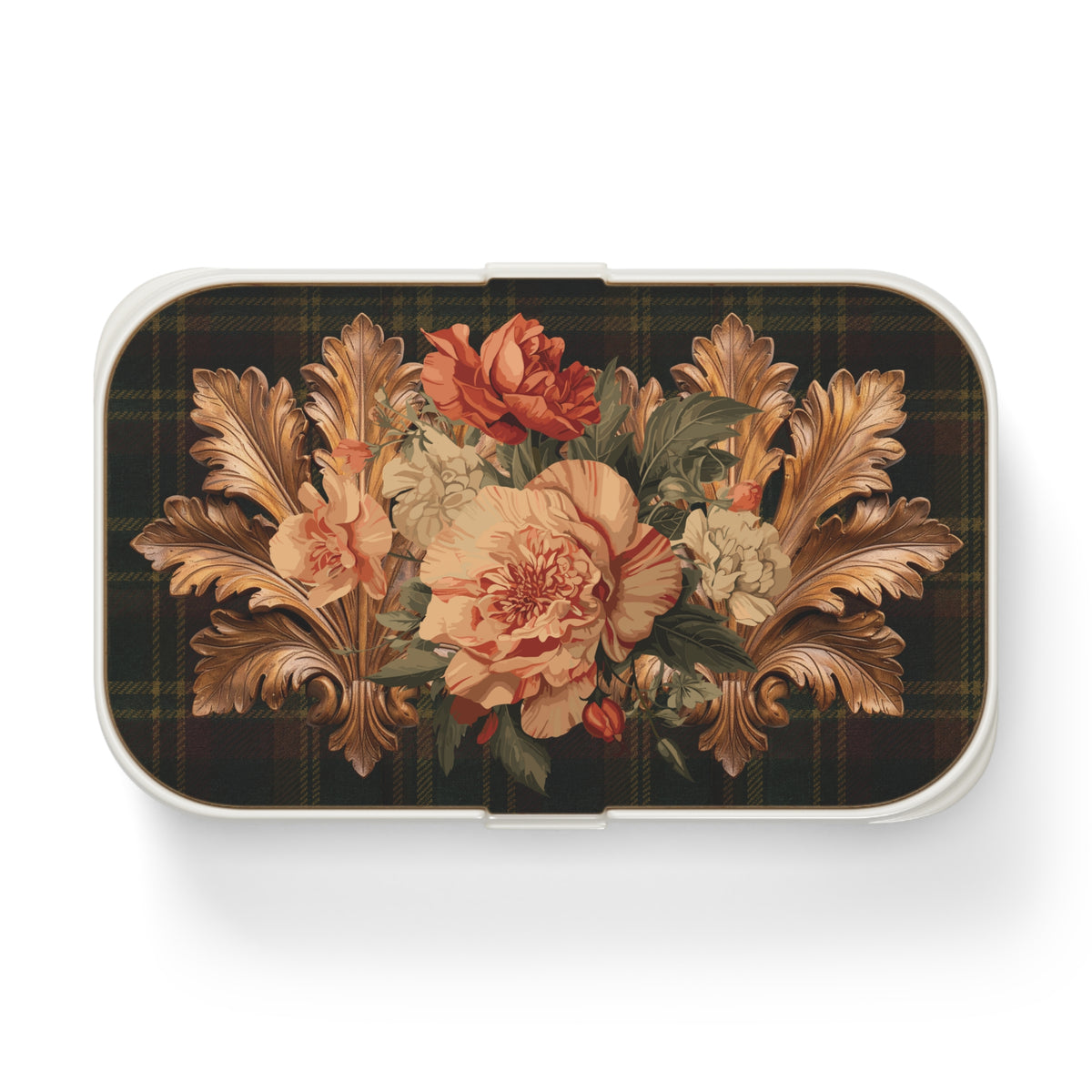 Briarwood Floral Bento Lunch Box — Vintage Tartan Botanical Design
